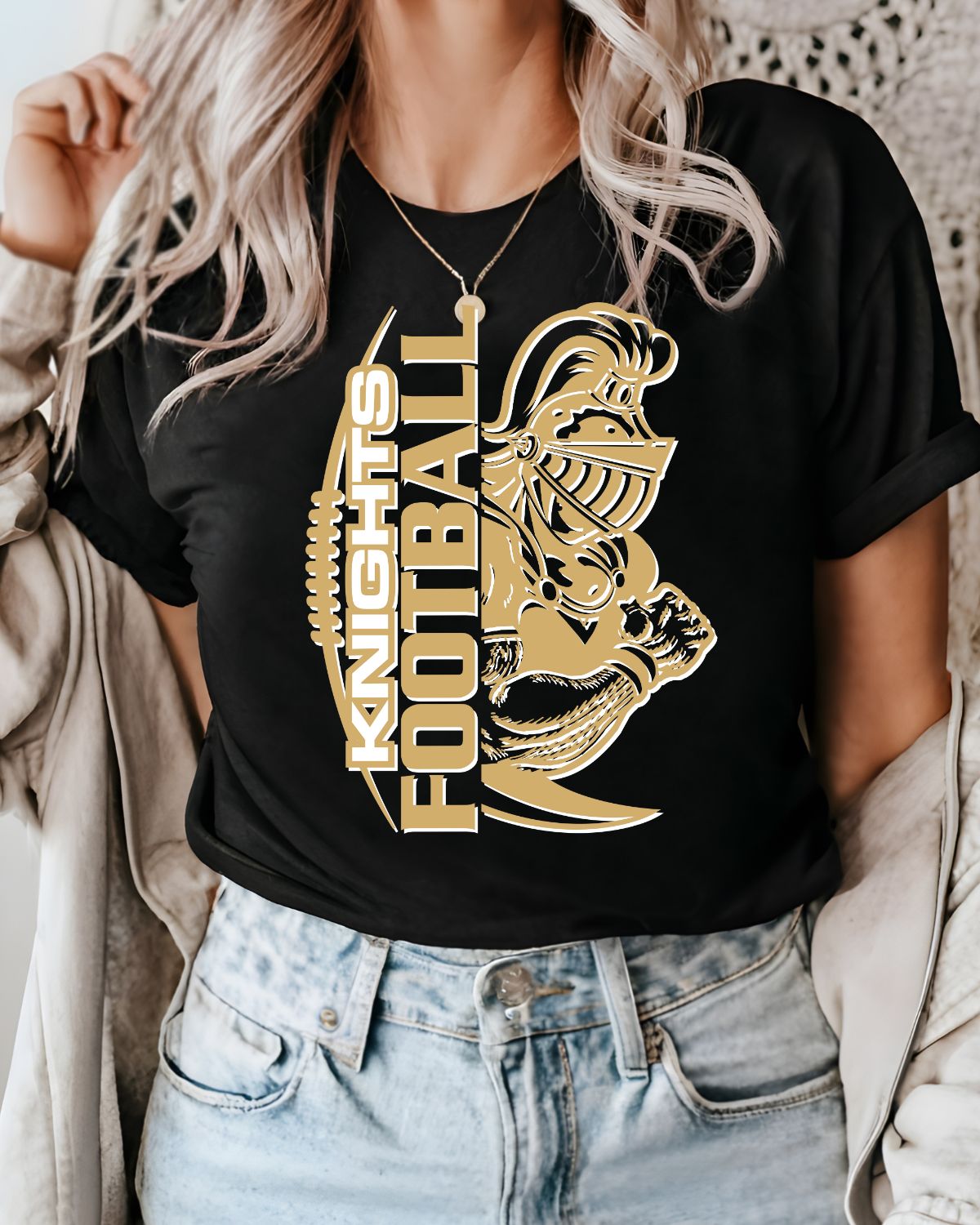 Knights Football Mascot & Laces DTF Transfer