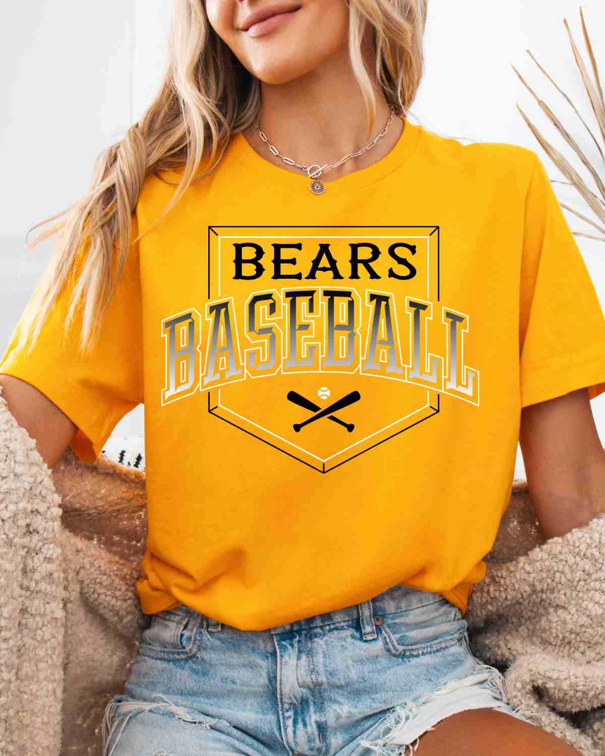 Bears Baseball Home Plate Outline DTF Transfer