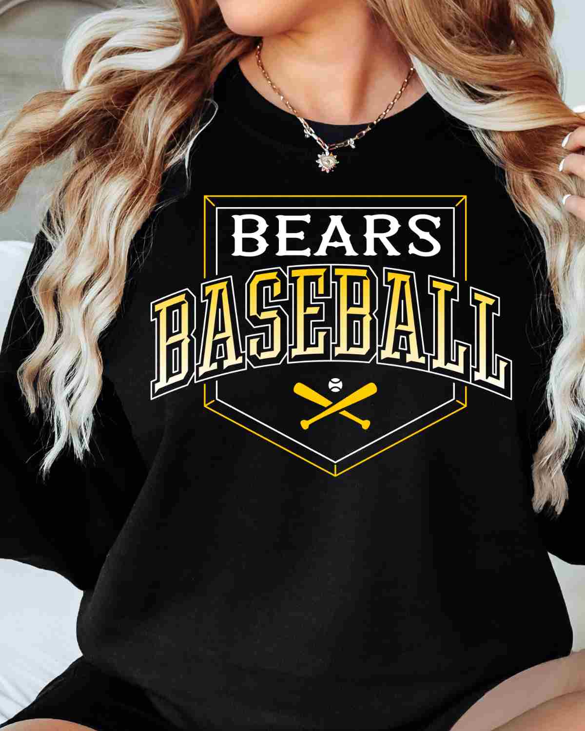 Bears Baseball Home Plate Outline DTF Transfer