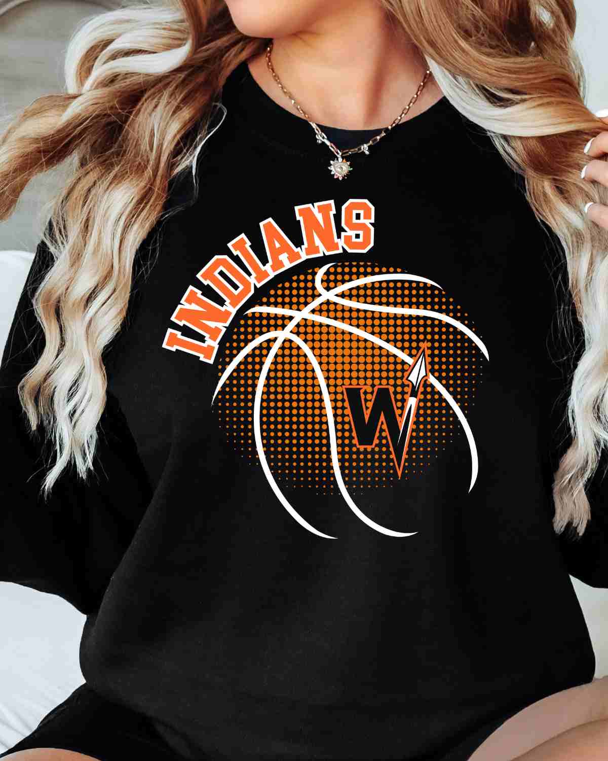 Winnebago Indians Basketball Halftone DTF Transfer