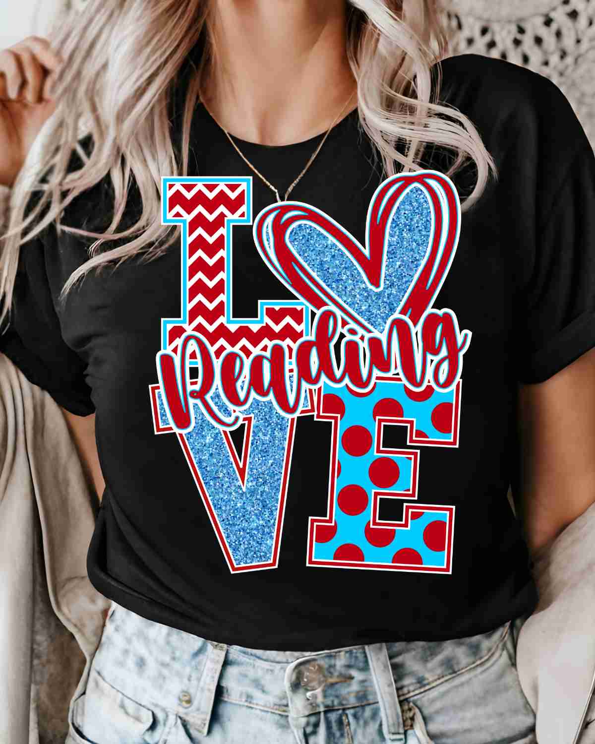 Love Reading Blue / Red DTF Transfer
