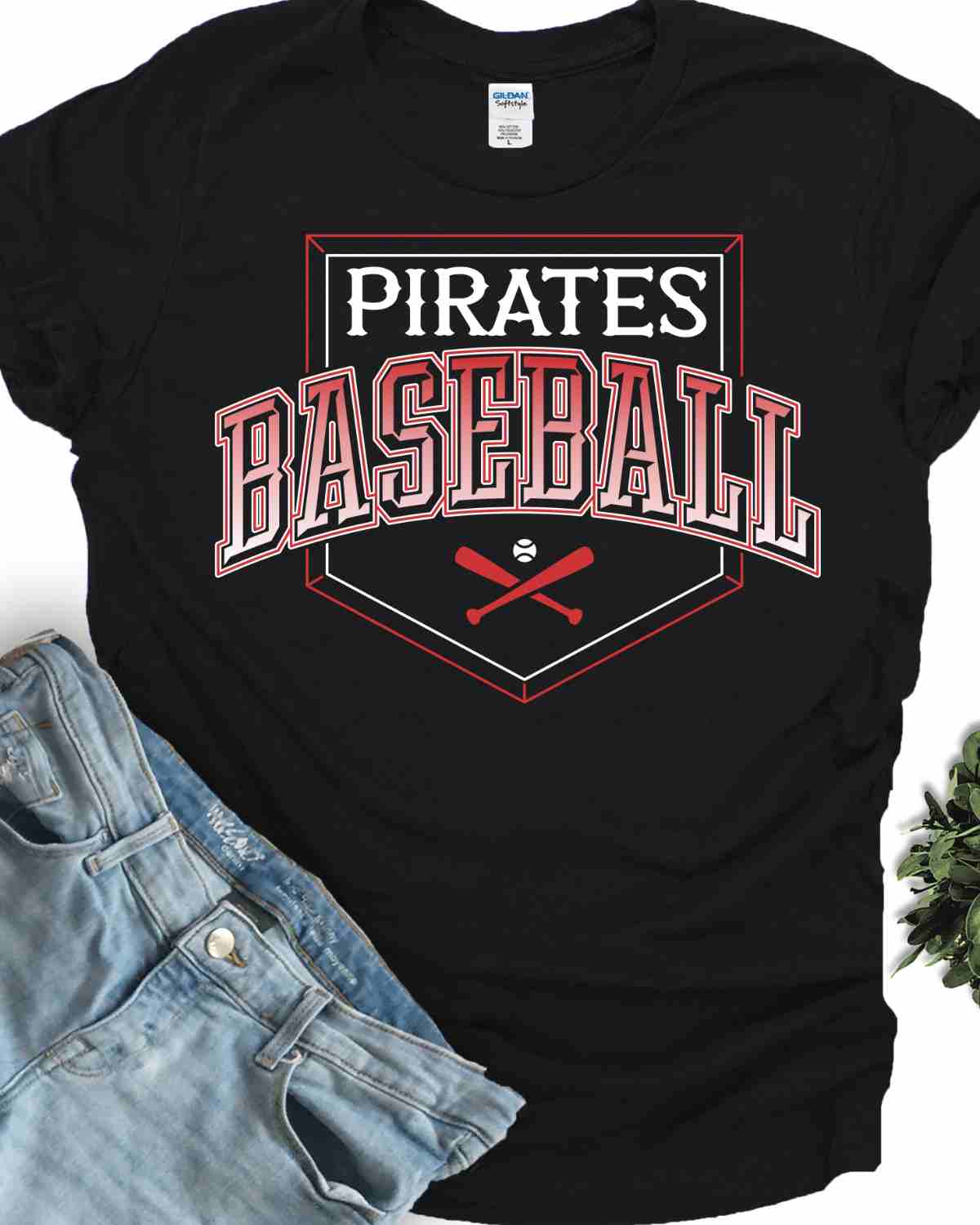 Pirates Baseball Home Plate Outline DTF Transfer