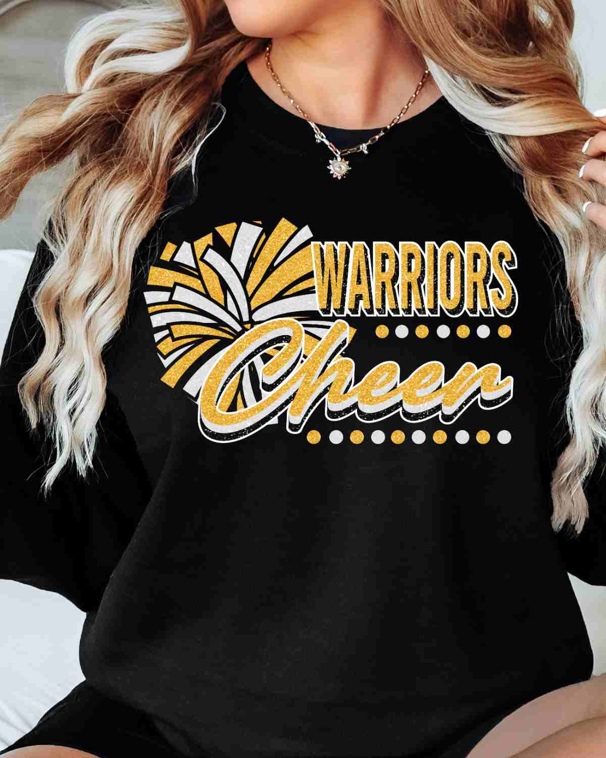 Warriors Cheer Pom with Dots DTF Transfer