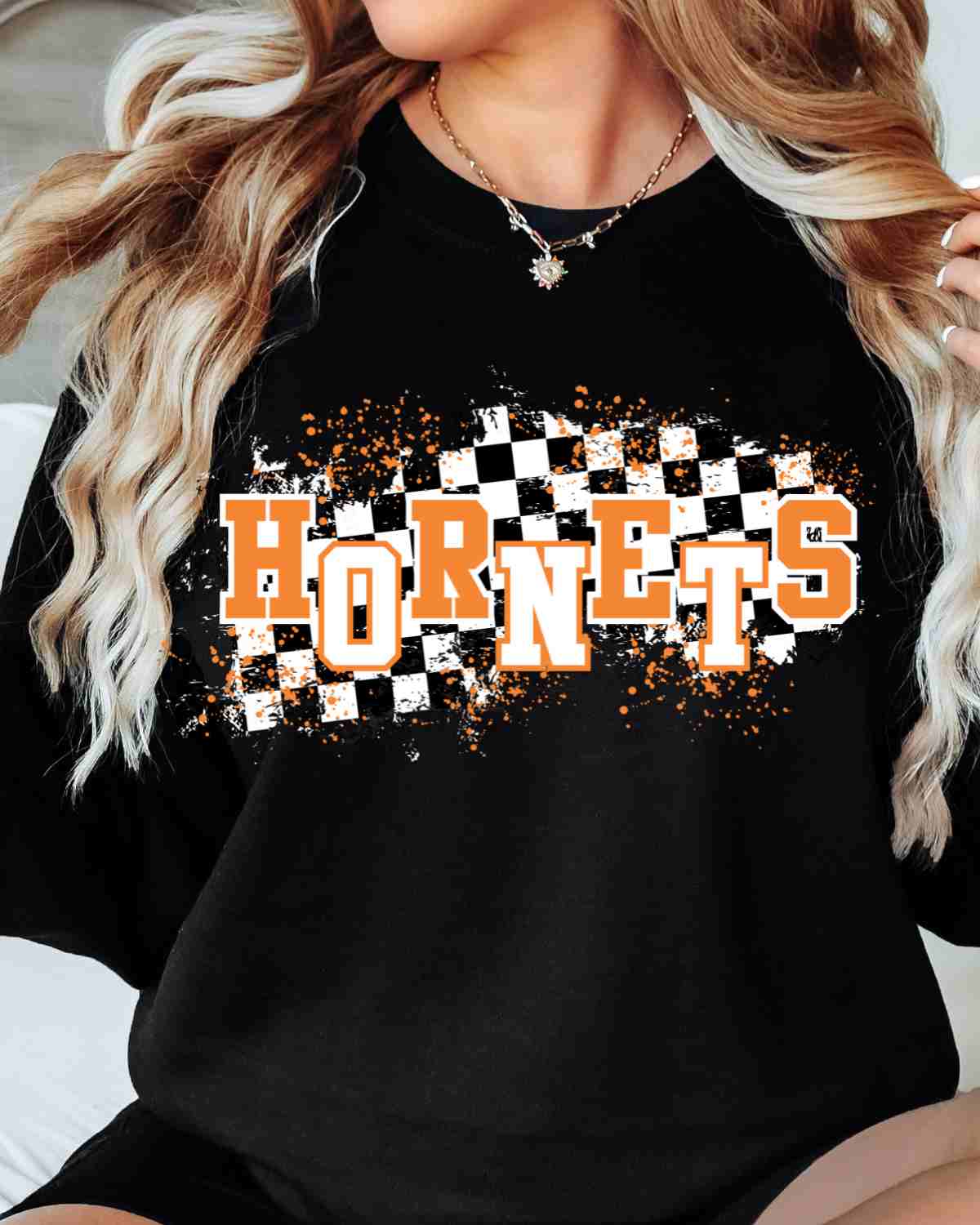 Hornets Checkered Swash DTF Transfer