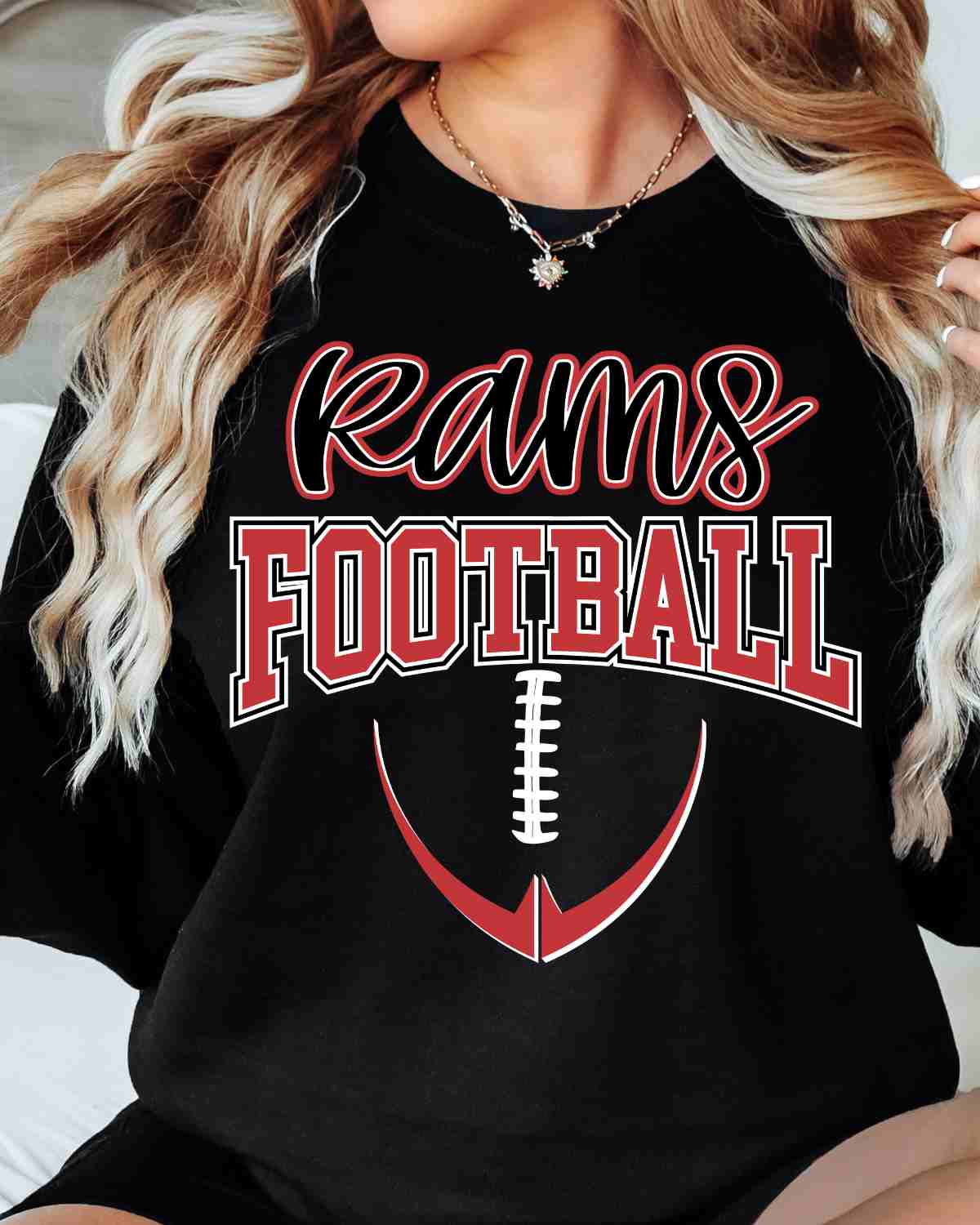 Rams Half Football Outline DTF Transfer