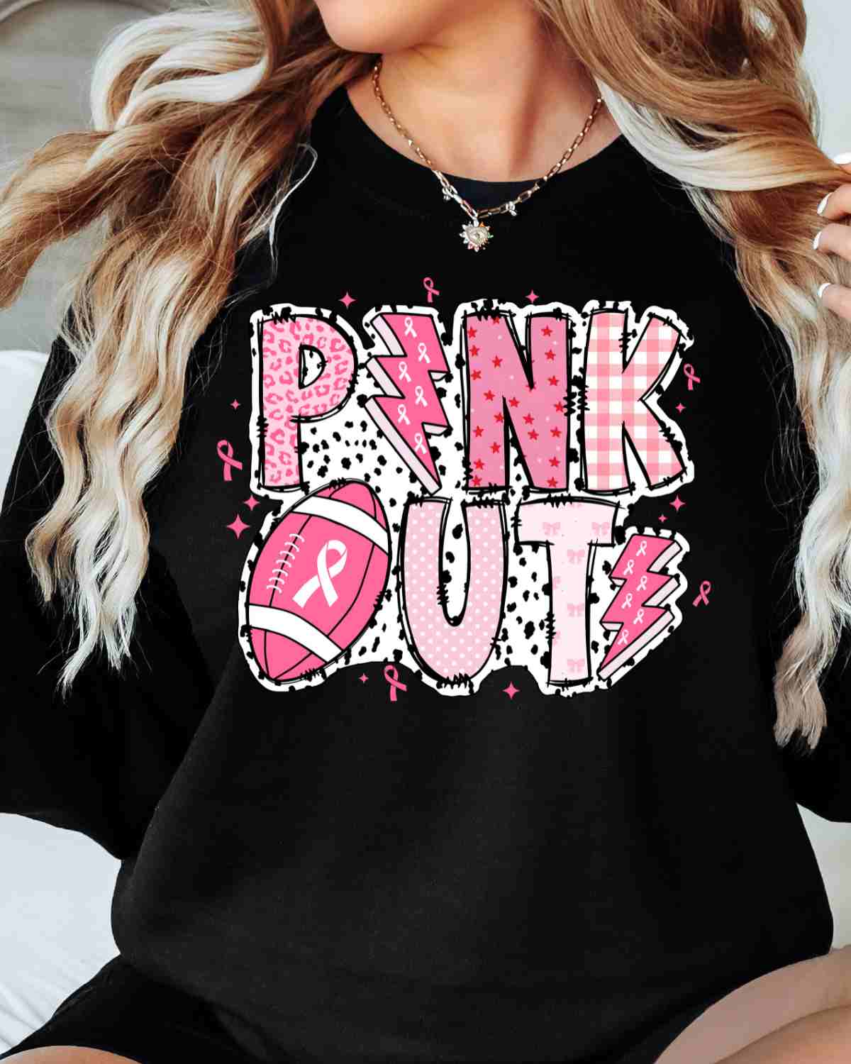 Pink Out Football Dots DTF Transfer