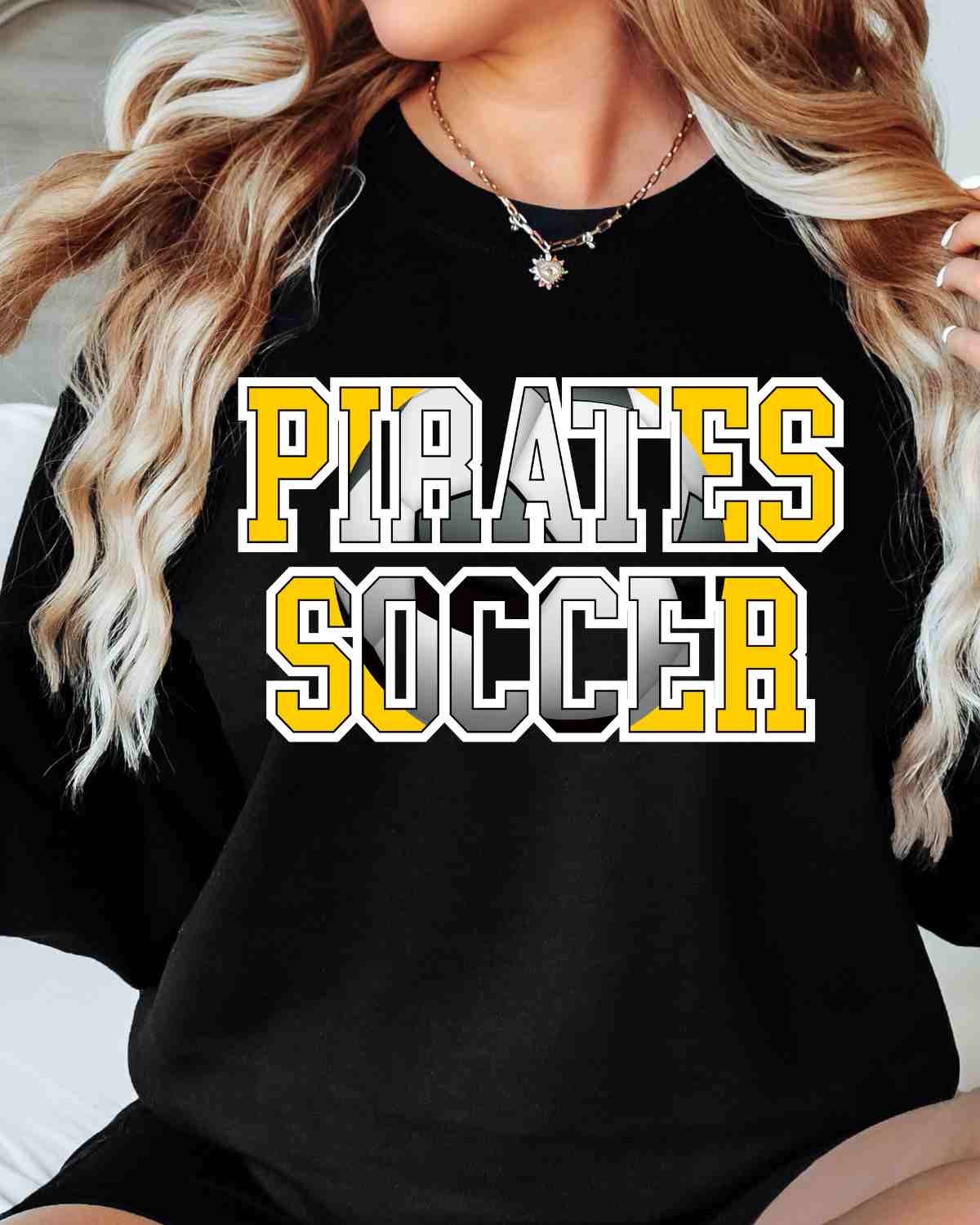 Pirates Soccer Ball Words DTF Transfer