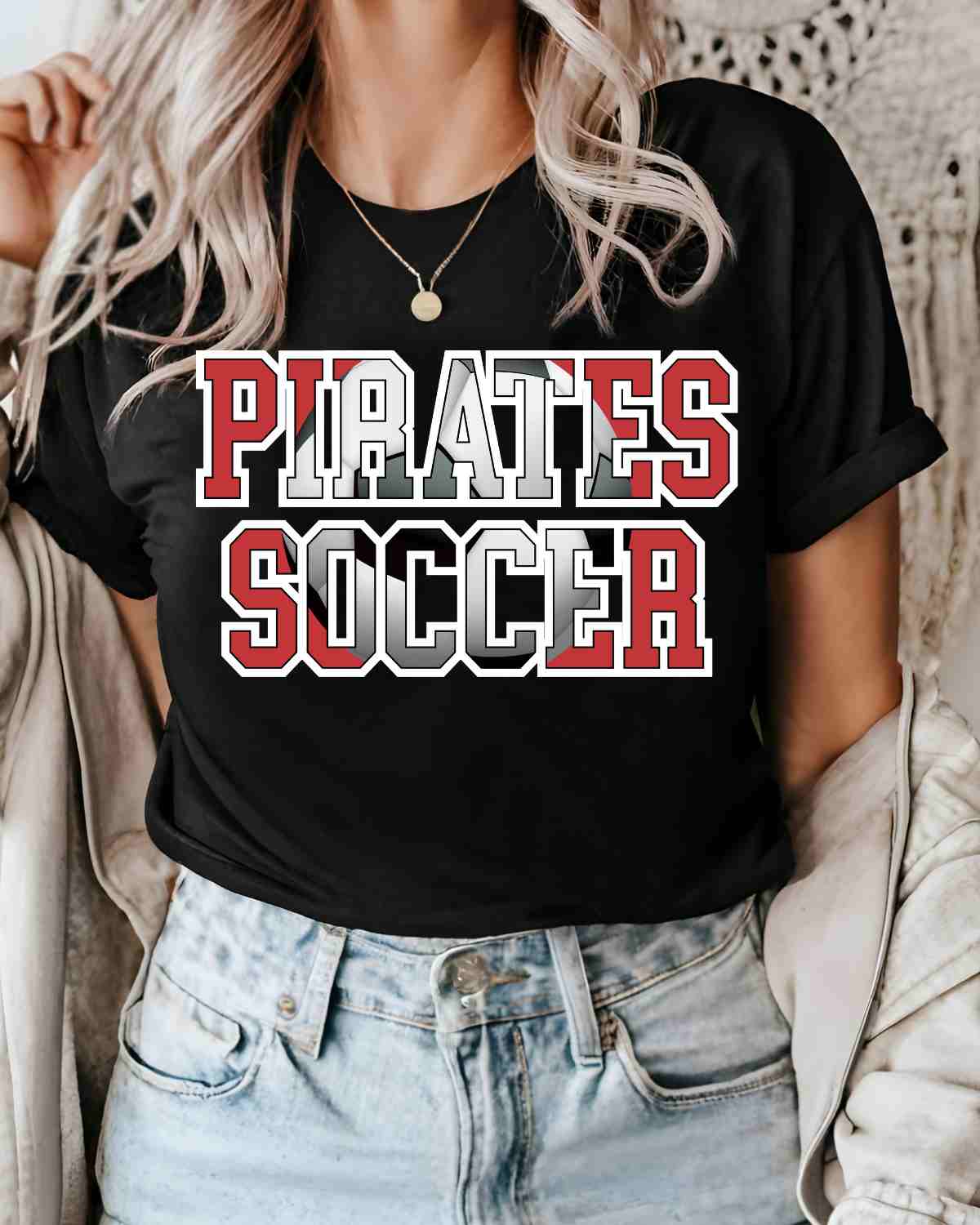 Pirates Soccer Ball Words DTF Transfer