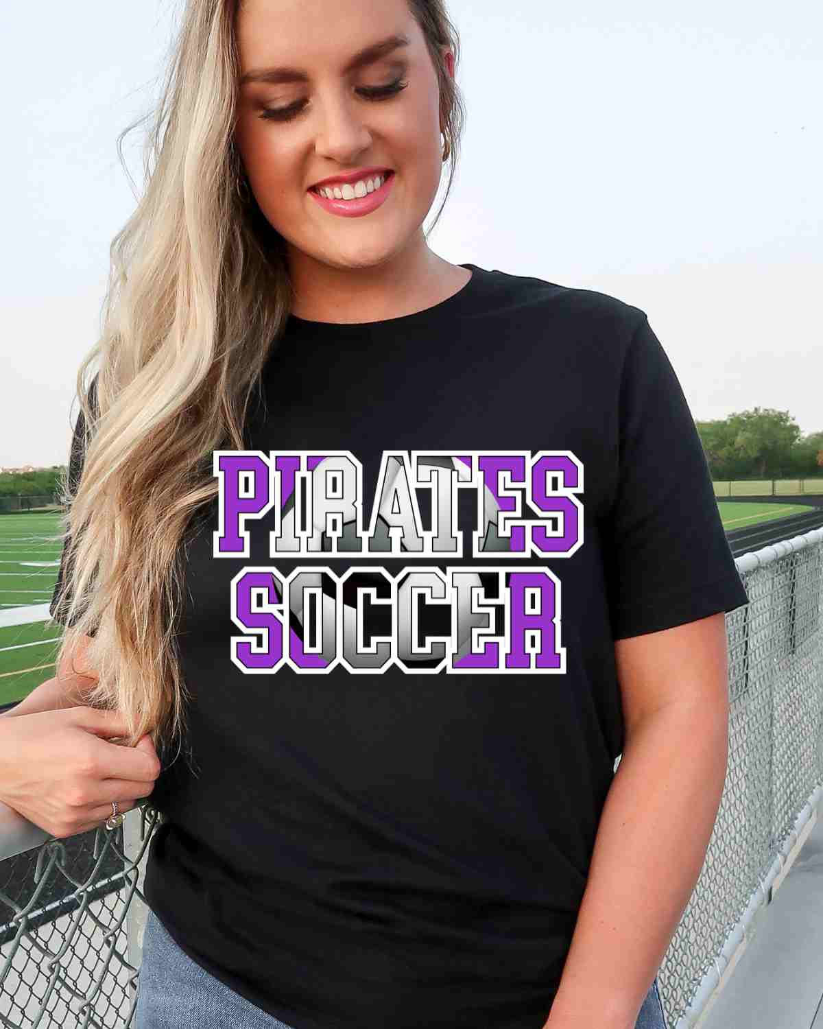 Pirates Soccer Ball Words DTF Transfer