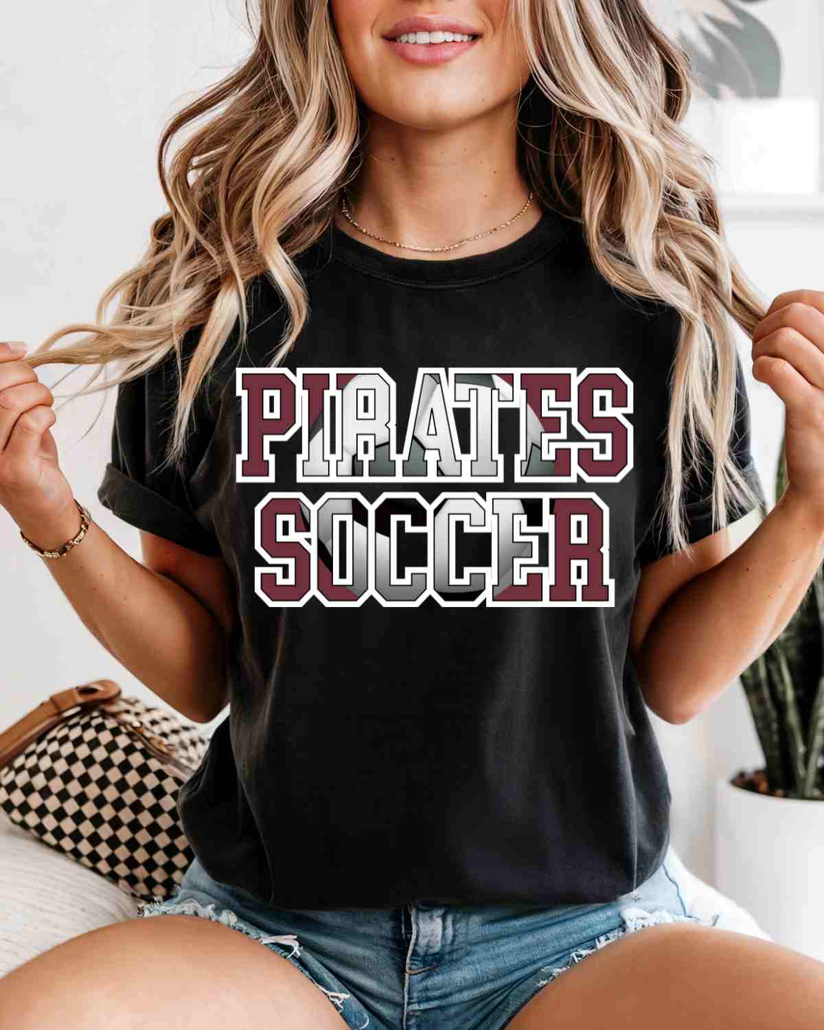 Pirates Soccer Ball Words DTF Transfer