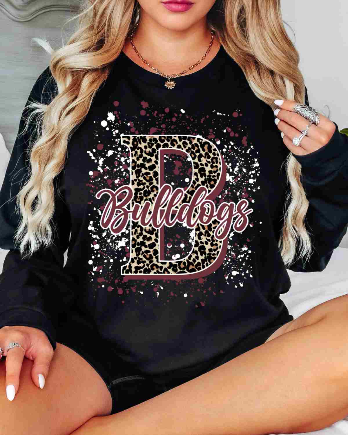 Bulldogs Letter Splatter DTF Transfer