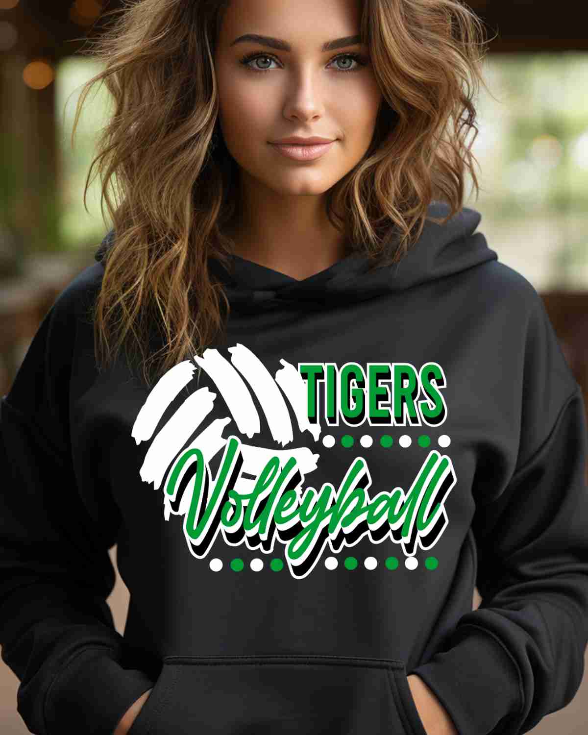 Tigers Volleyball with Dots DTF Transfer