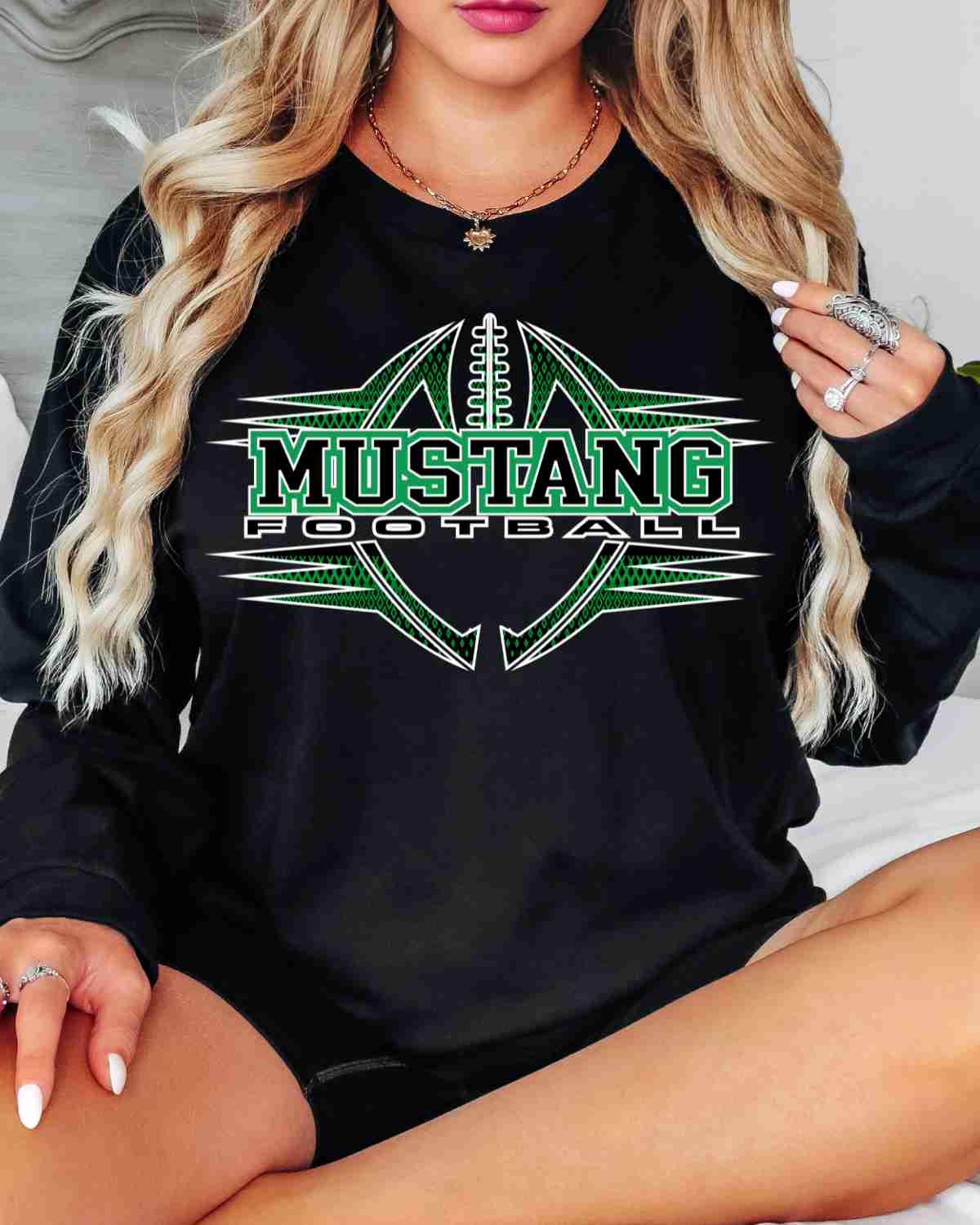 Mustang Football Halftone DTF Transfer