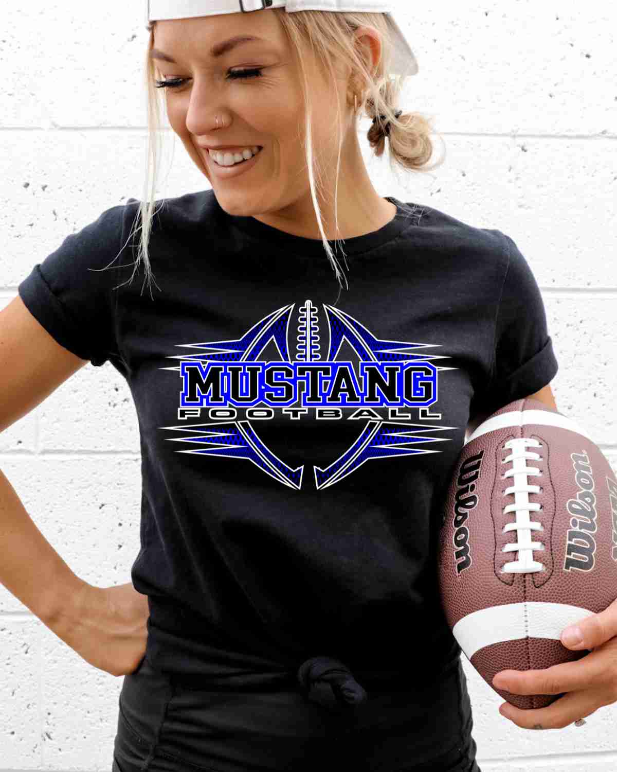 Mustang Football Halftone DTF Transfer