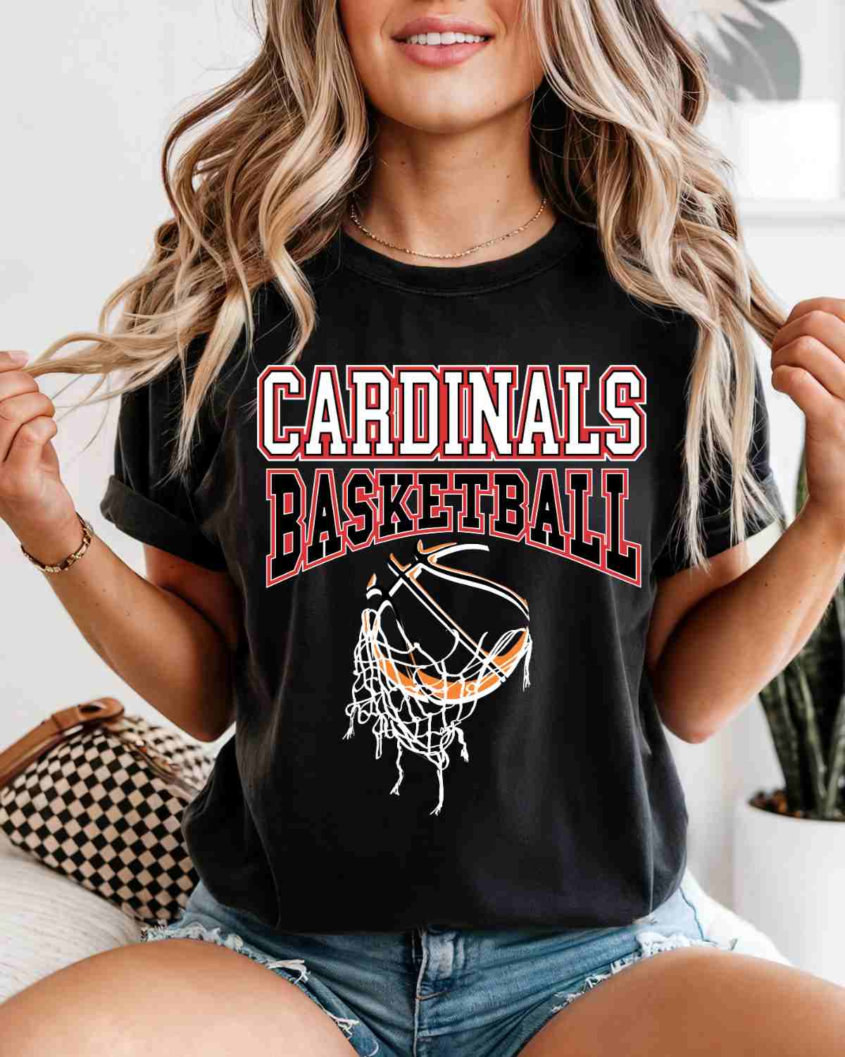 Cardinals Basketball Hanging Net DTF Transfer