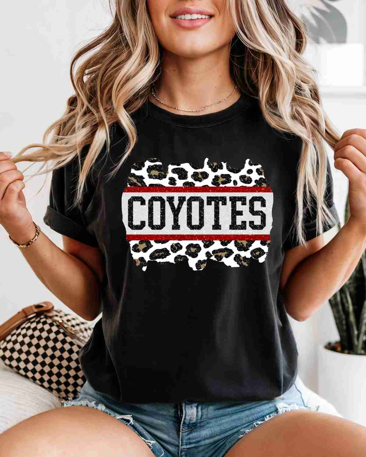 Coyotes Leopard Glitter Swash DTF Transfer