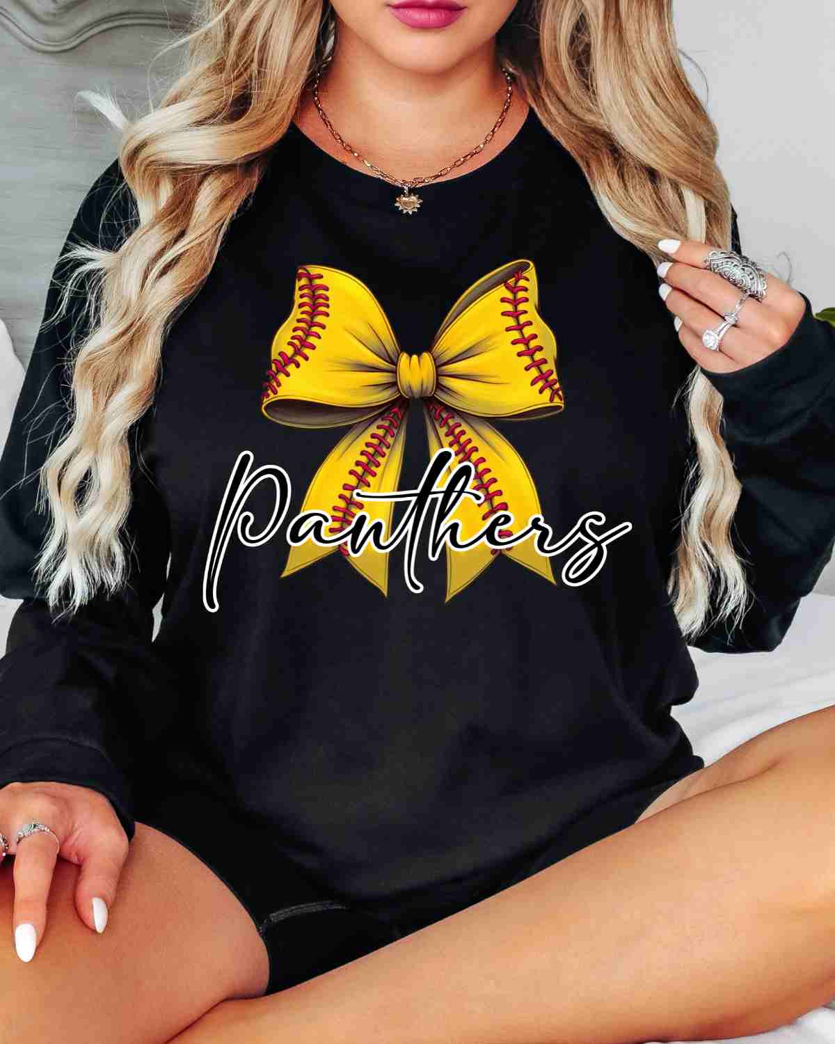 Panthers Softball Coquette Bow DTF Transfer