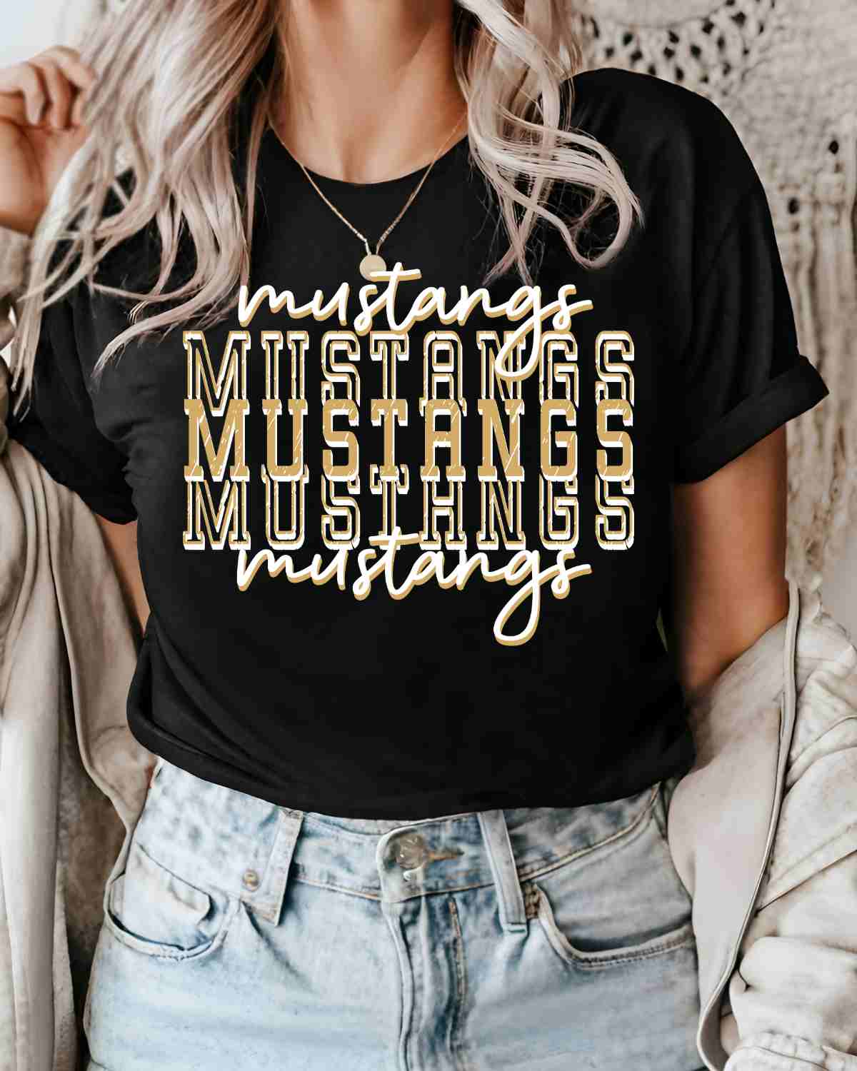 Mustangs Repeating DTF Transfer