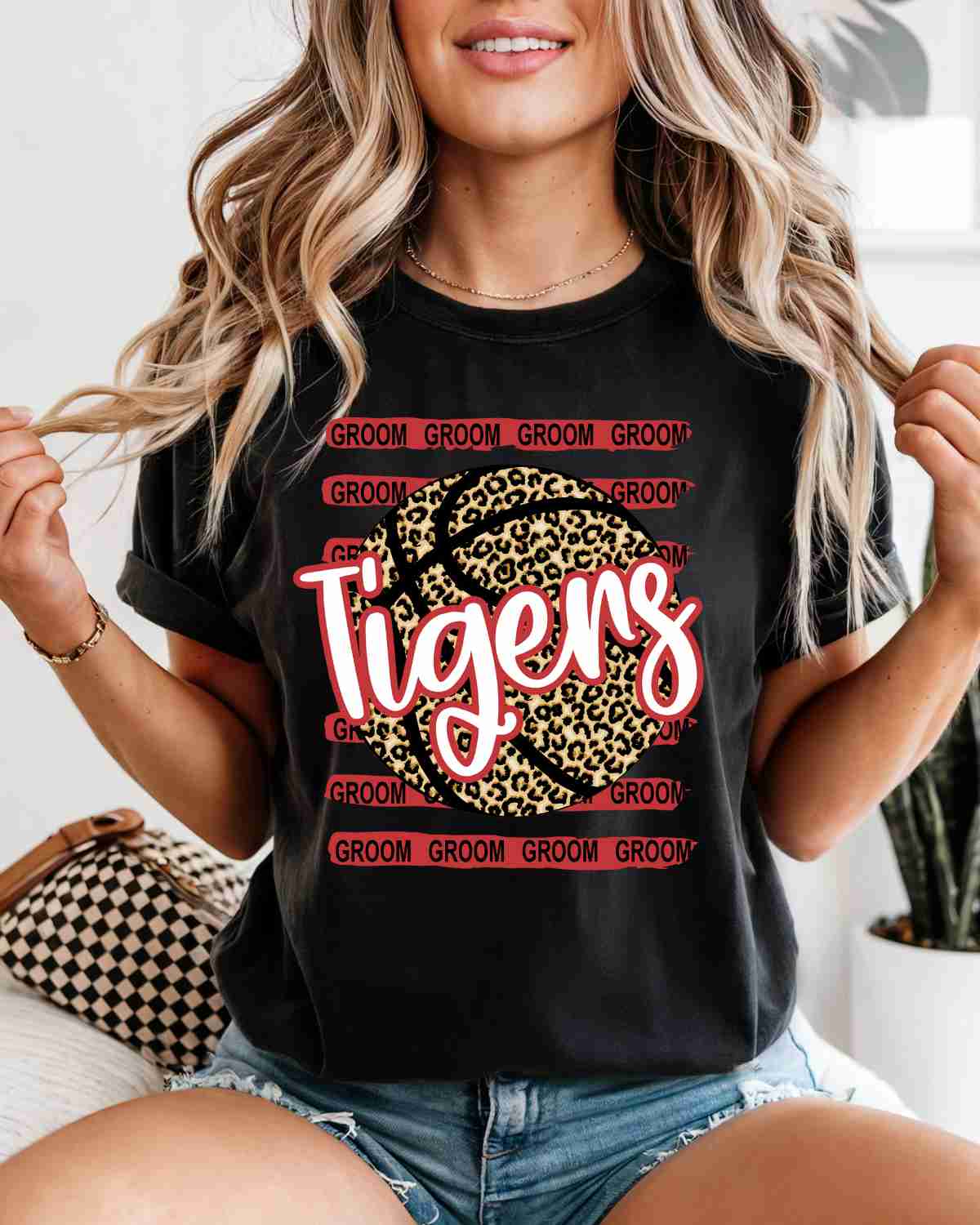 Groom Tigers Leopard Basketball Stripes DTF Transfer