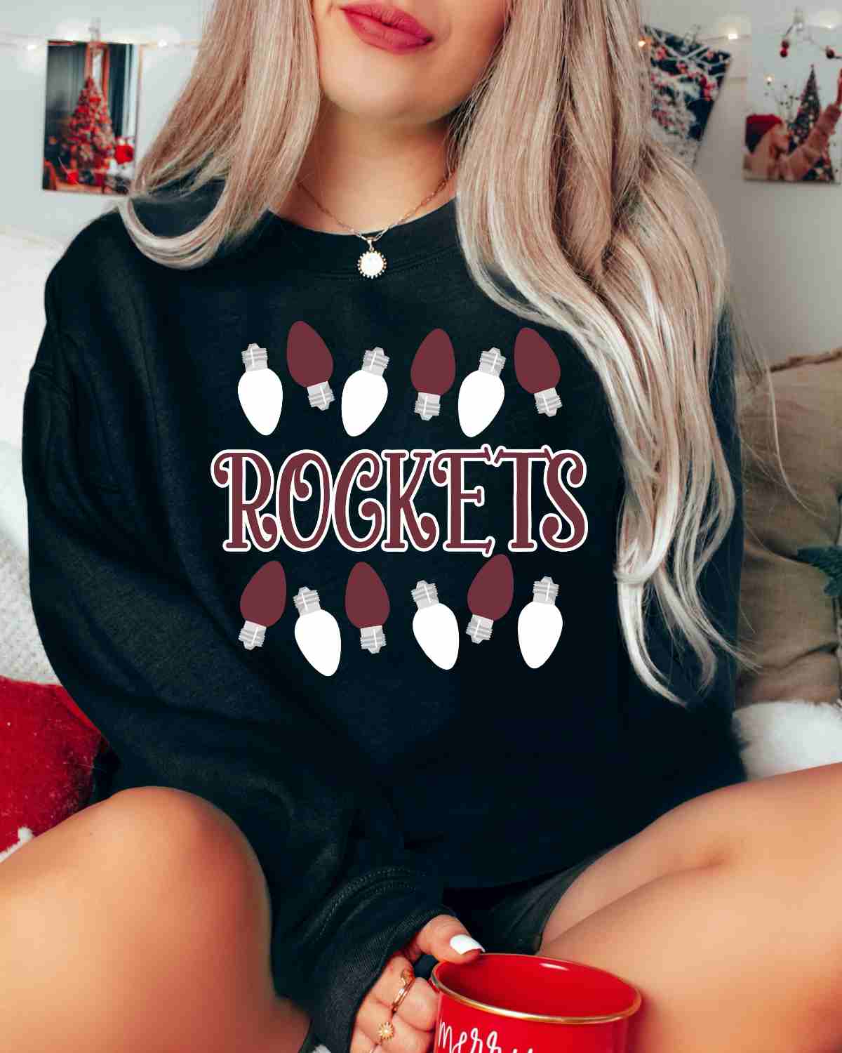 Rockets Christmas Lights DTF Transfer