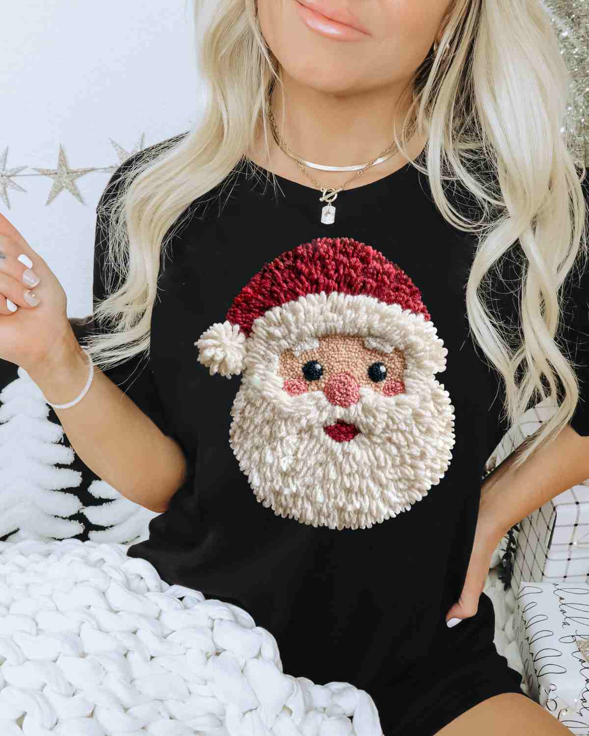 Santa Claus Yarn DTF Transfer