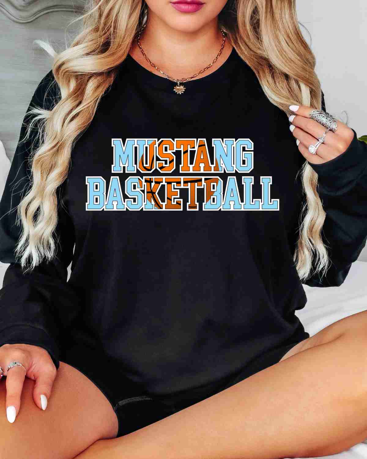 Mustang Basketball Words DTF Transfer
