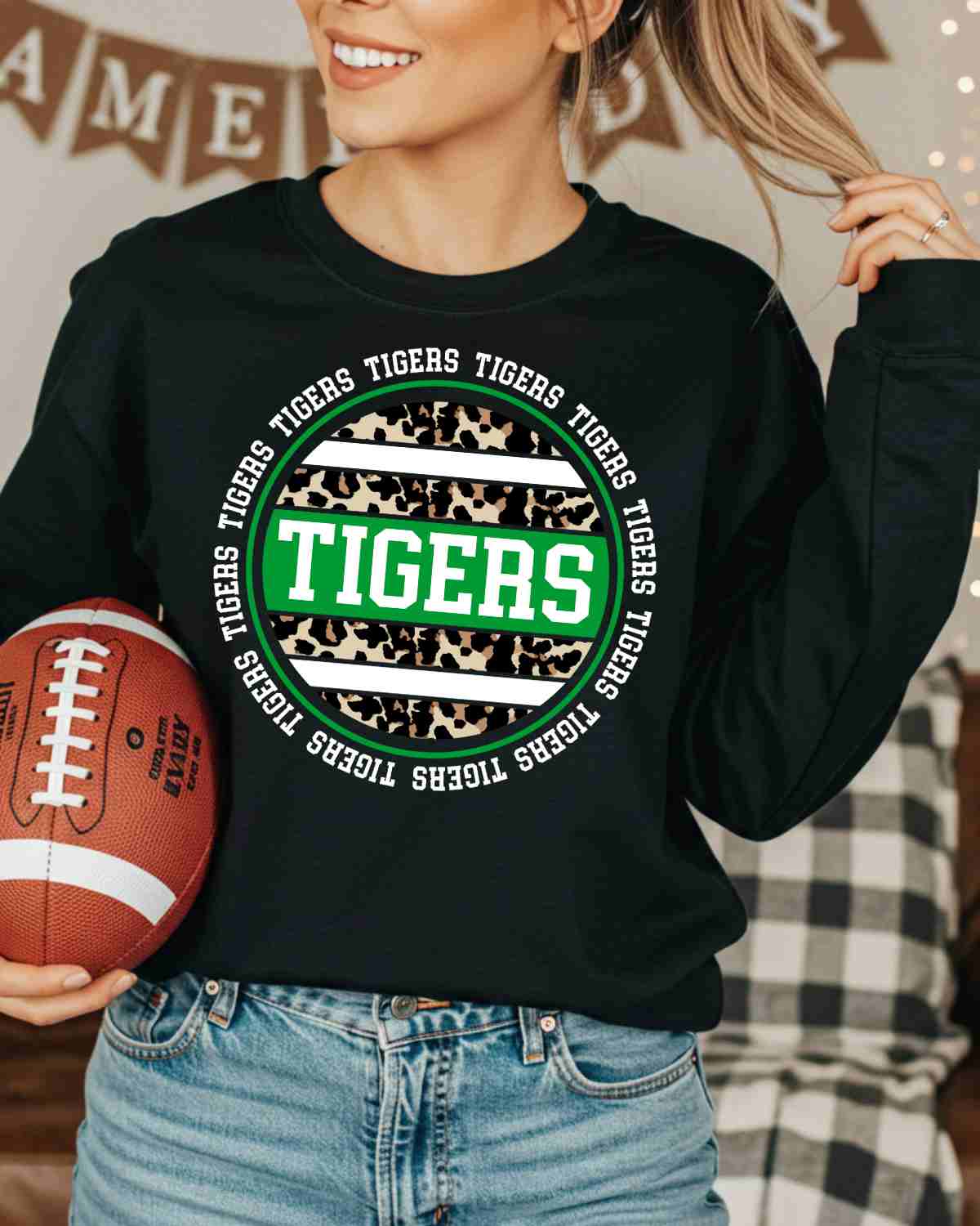 Tigers Leopard Circle DTF Transfer - Rustic Grace Heat Transfer Company