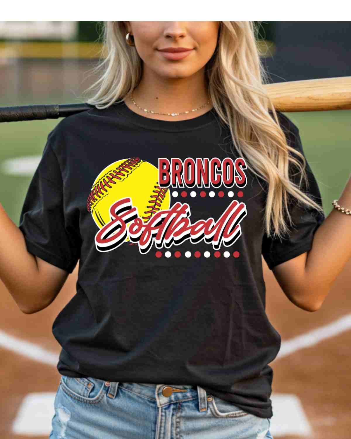 Broncos Softball Dots DTF Transfer