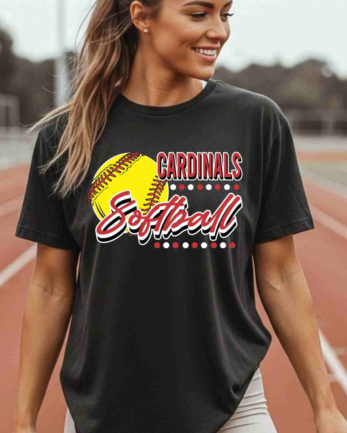 Cardinals Softball Dots DTF Transfer - Rustic Grace Heat Transfer Company