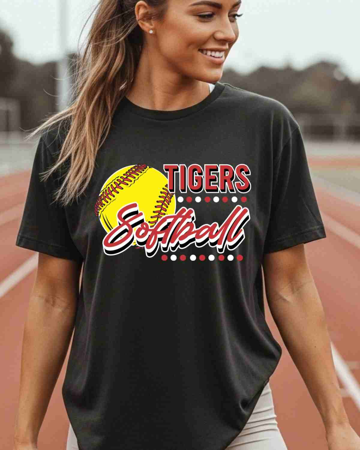 Tigers Softball Dots DTF Transfer - Rustic Grace Heat Transfer Company