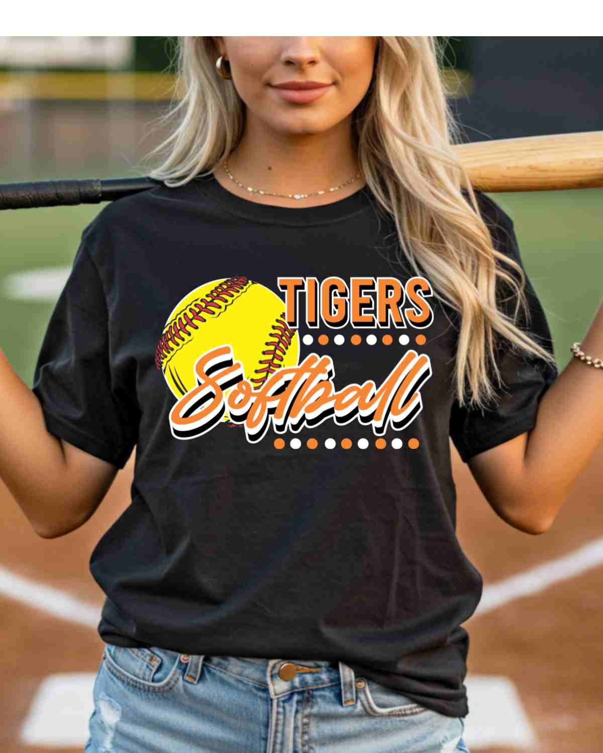 Tigers Softball Dots DTF Transfer - Rustic Grace Heat Transfer Company