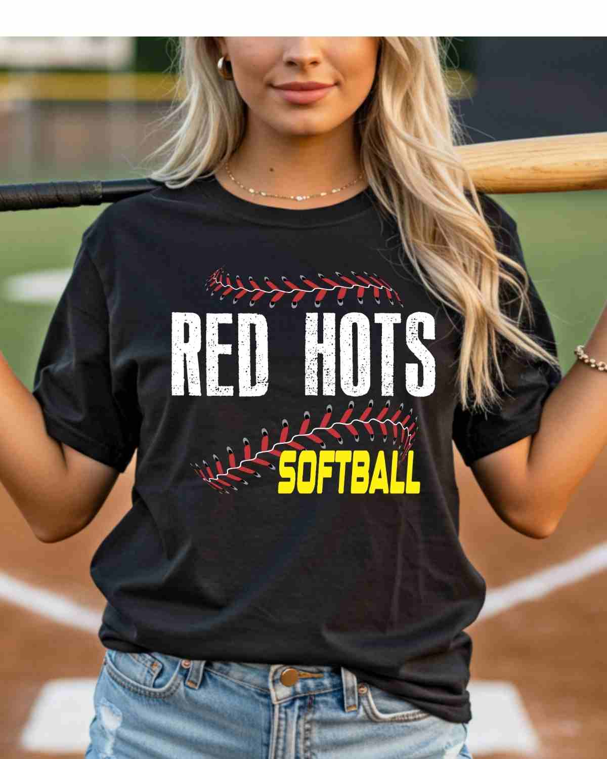 Red Hots Softball Laces DTF Transfer