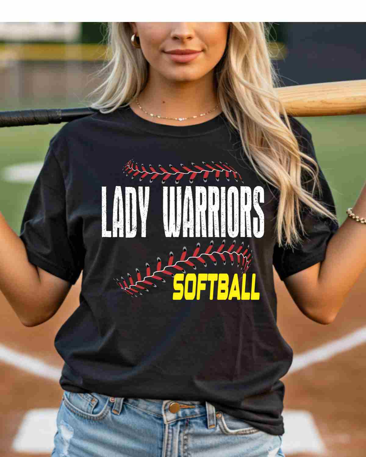 Lady Warriors Softball Laces DTF Transfer - Rustic Grace Heat Transfer Company