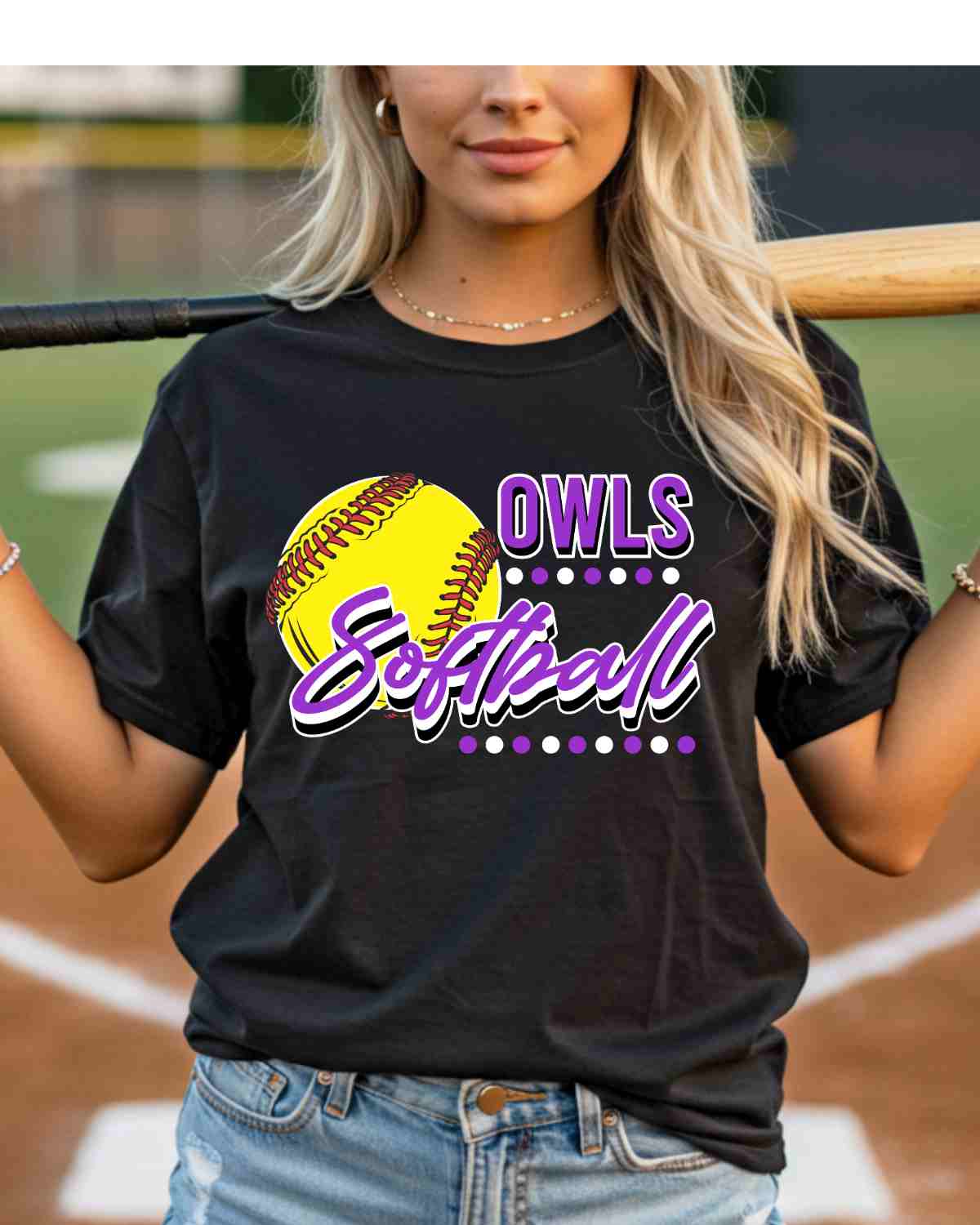 Owls Softball Dots DTF Transfer