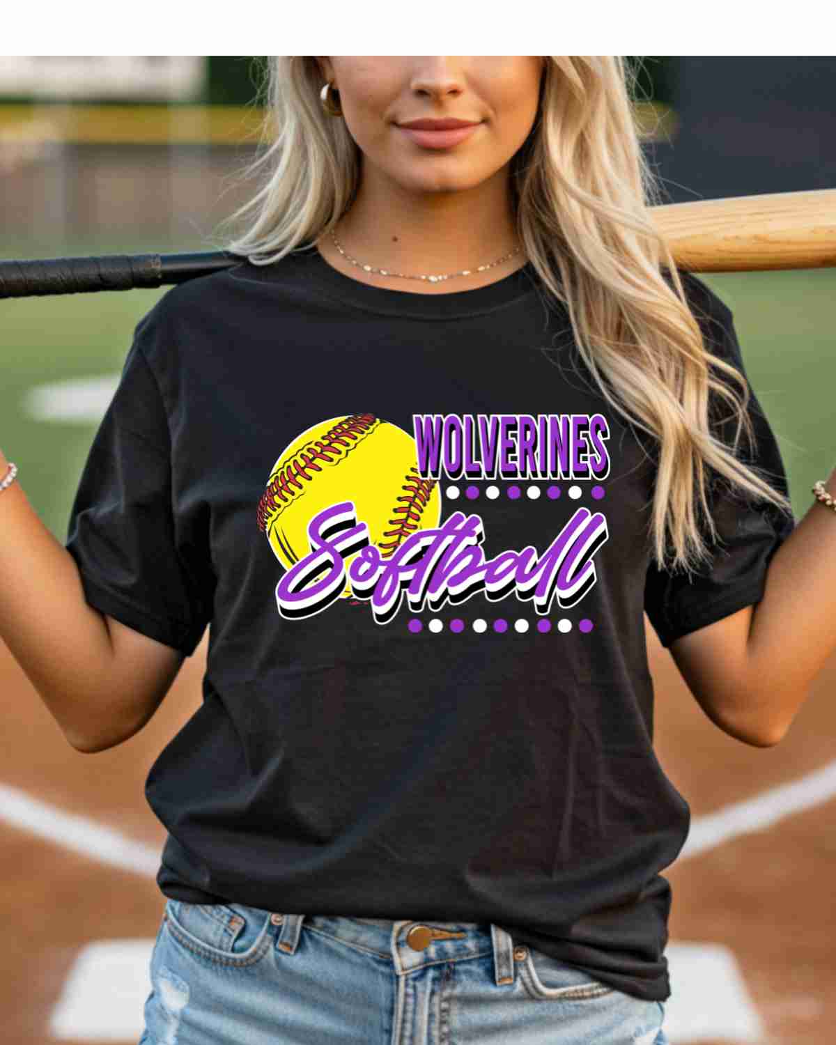 Wolverines Softball Dots DTF Transfer - Rustic Grace Heat Transfer Company