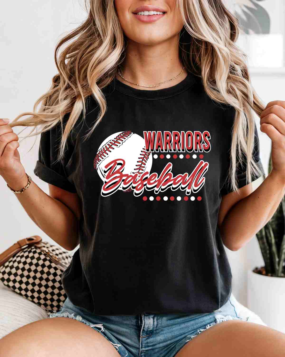 Warriors Baseball Dots DTF Transfer - Rustic Grace Heat Transfer Company