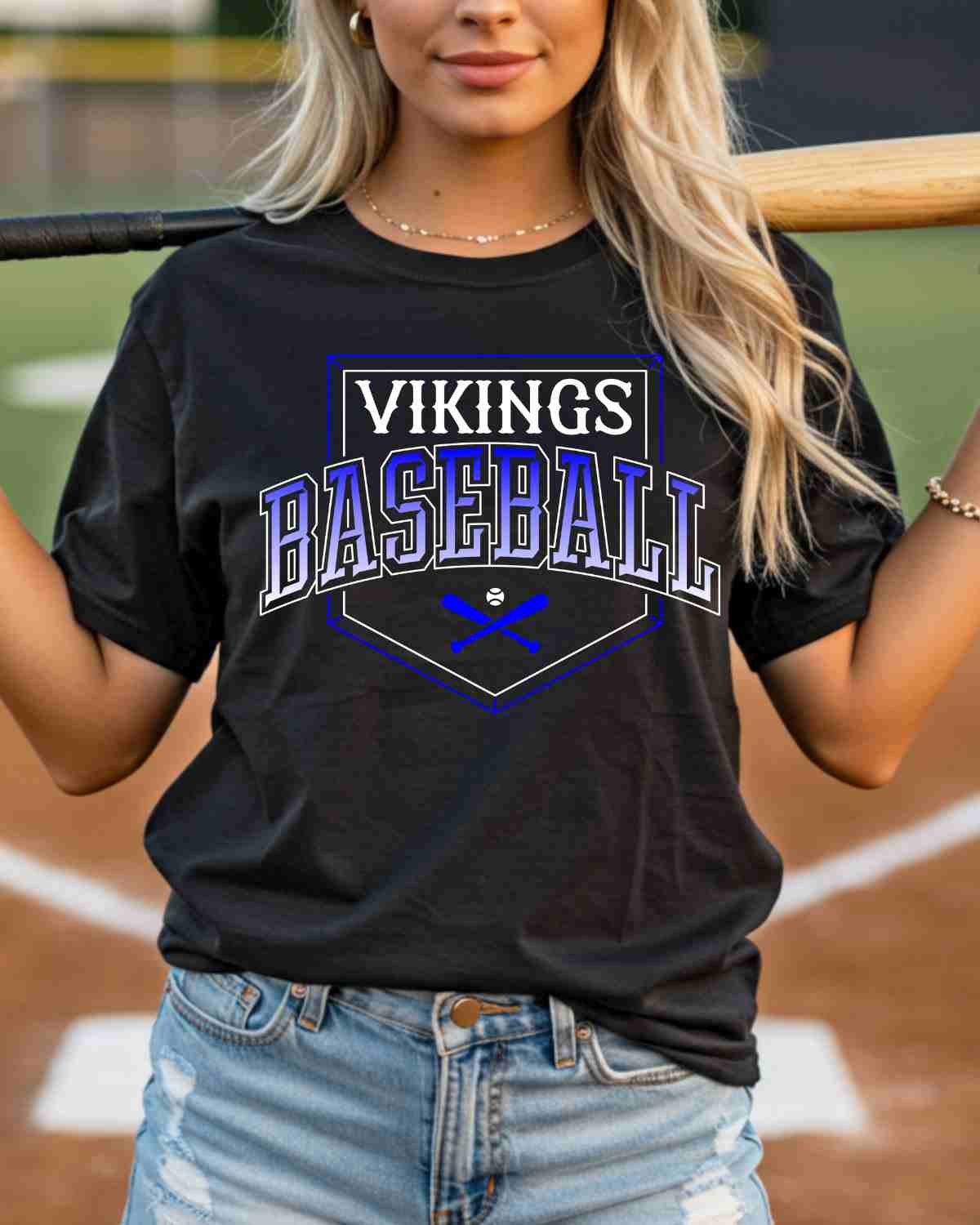 Vikings Baseball Home Plate Outline DTF Transfer