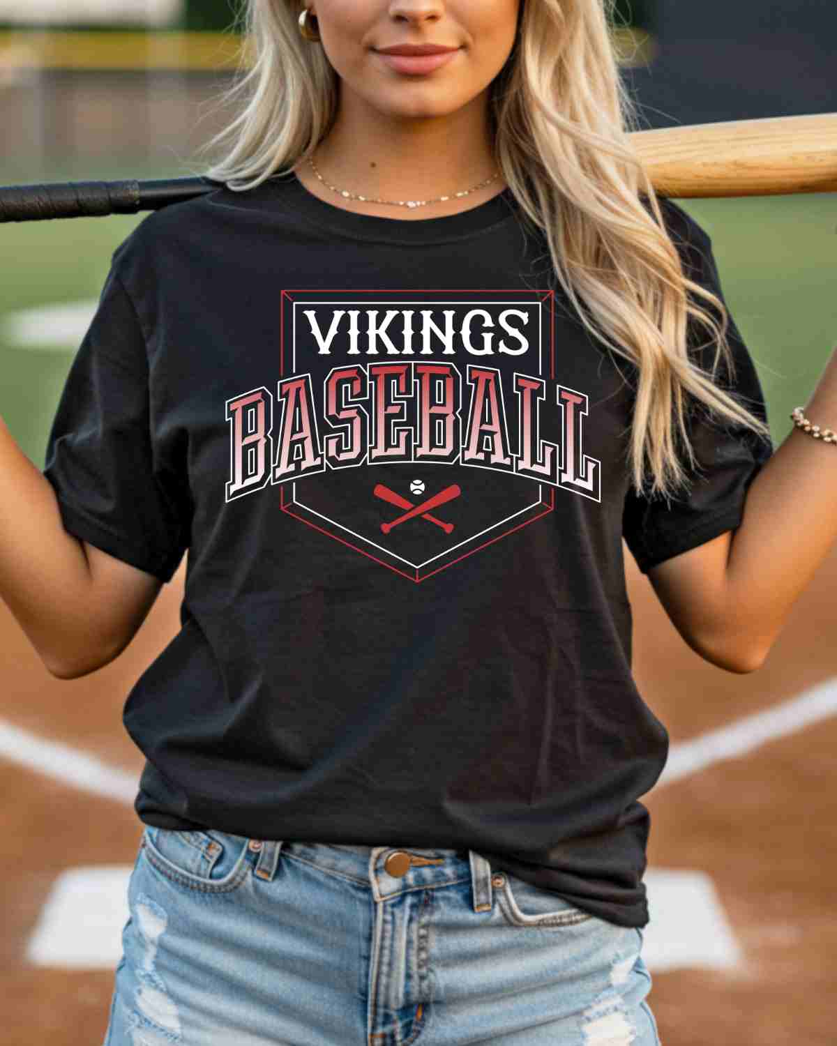 Vikings Baseball Home Plate Outline DTF Transfer
