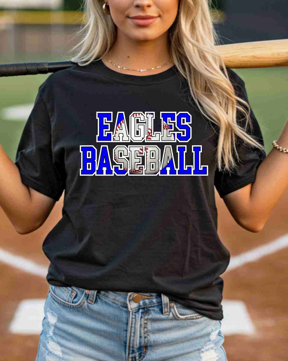 Eagles Baseball Words DTF Transfer - Rustic Grace Heat Transfer Company