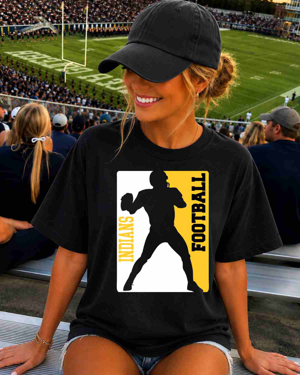 Indians Football Silhouette DTF Transfer