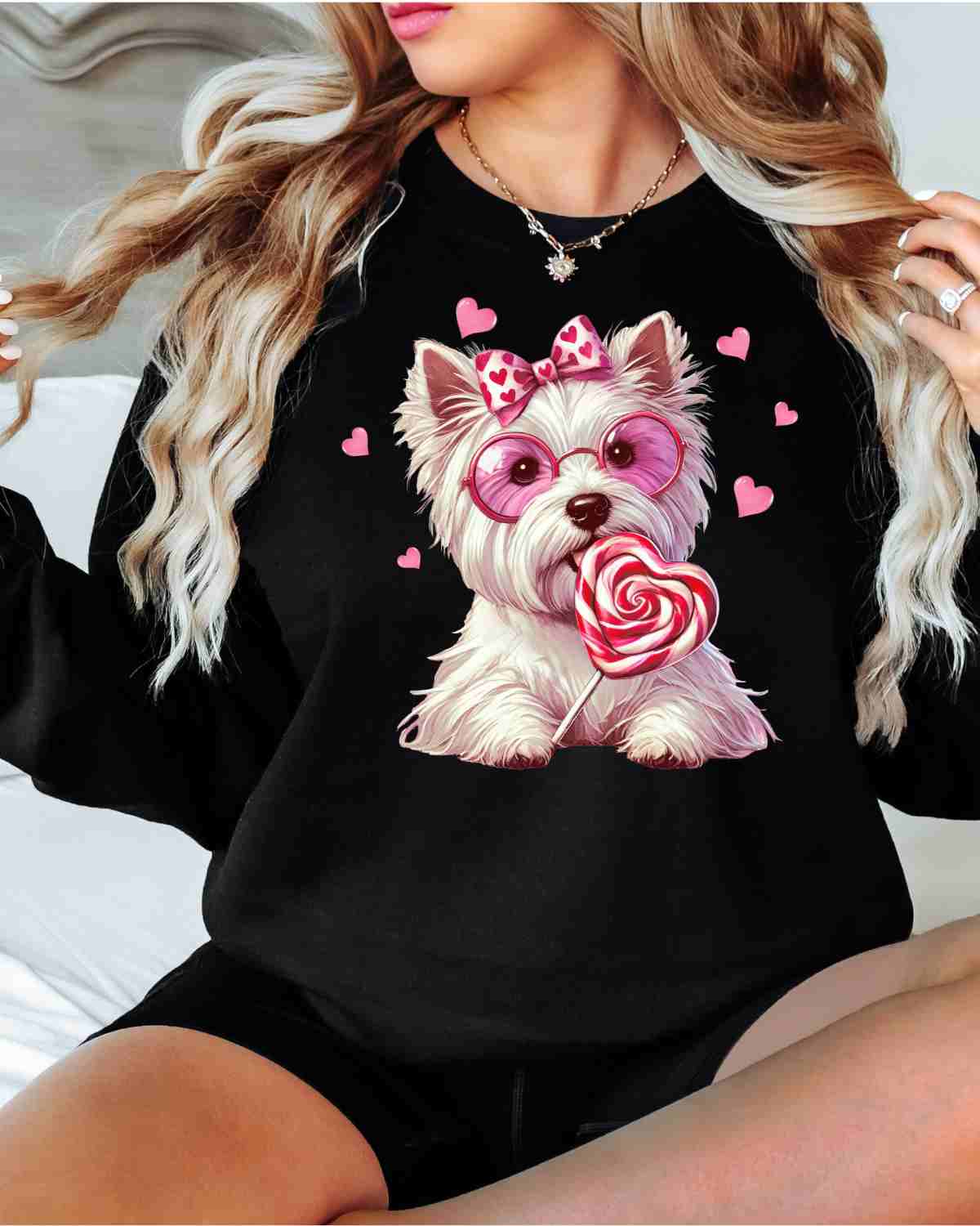 White Terrier Lollipop DTF Transfer