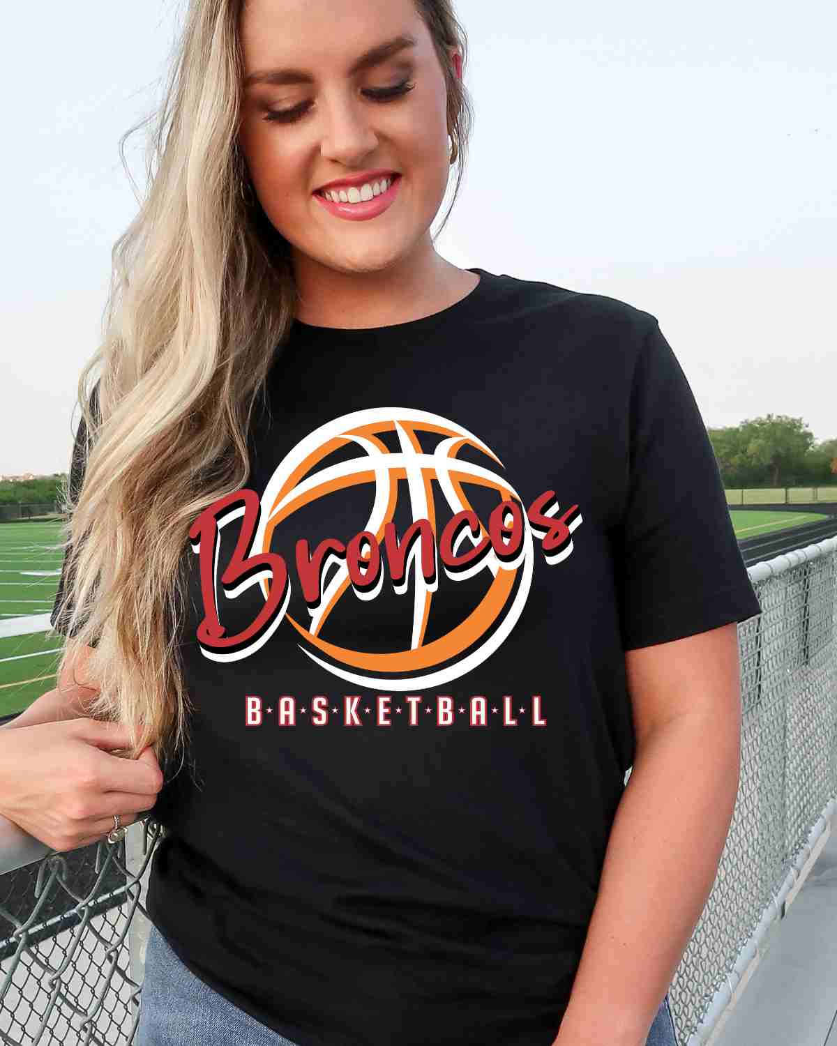 Broncos Basketball Outline Ball DTF Transfer