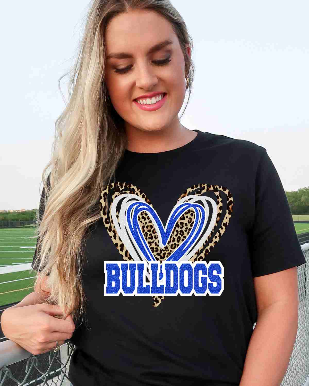 Bulldogs Triple Heart DTF Transfer