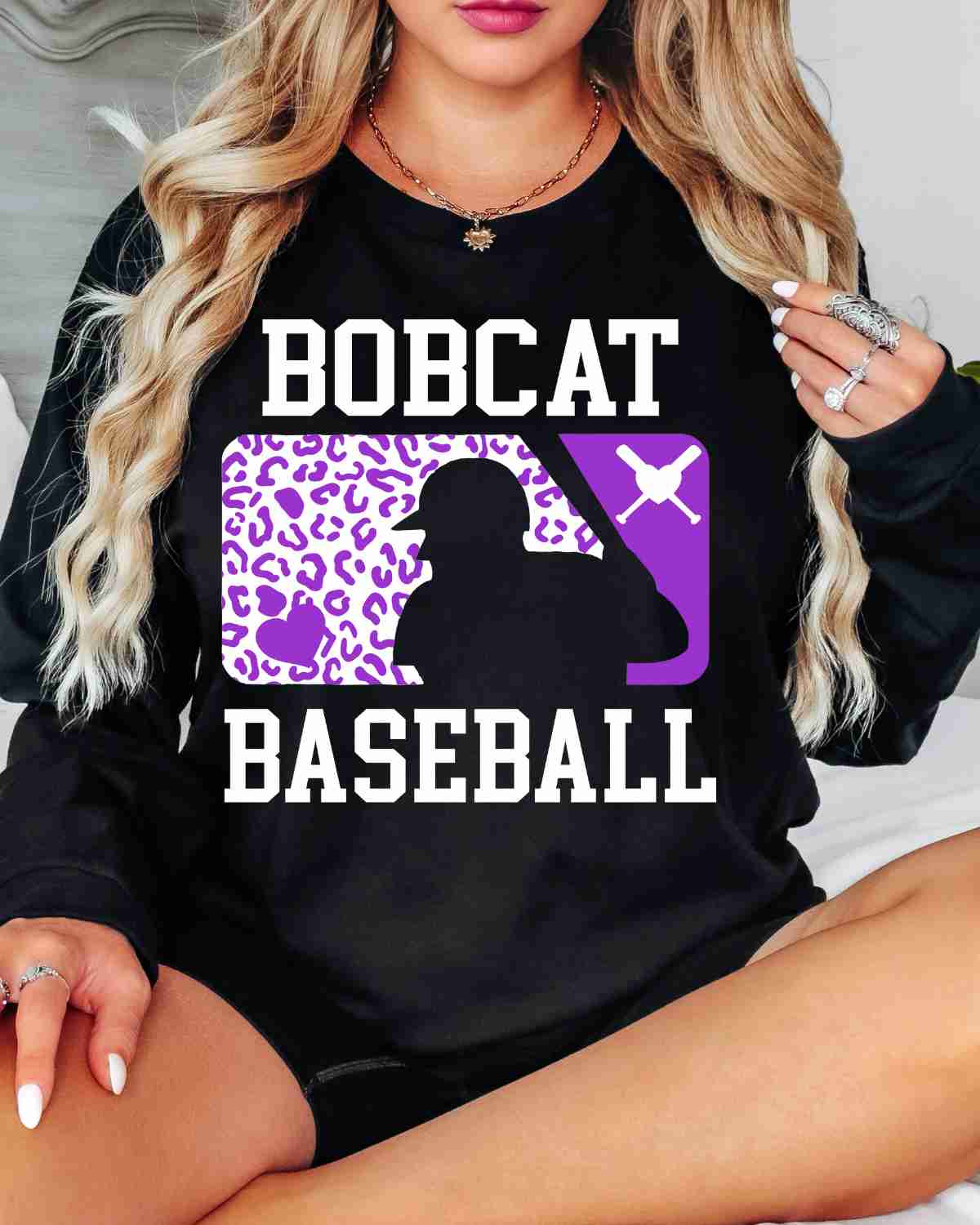 Bobcats Leopard Baseball Man DTF Transfer