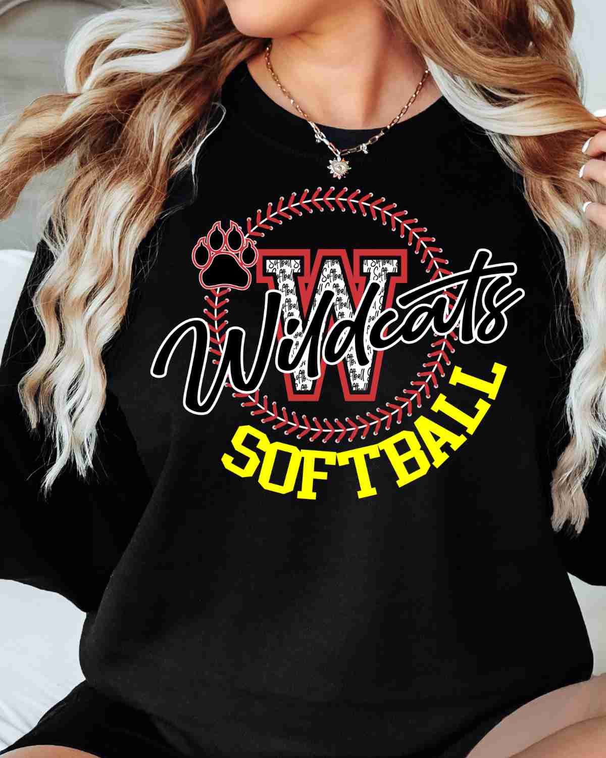 Wildcats Softball Lace Circle DTF Transfer