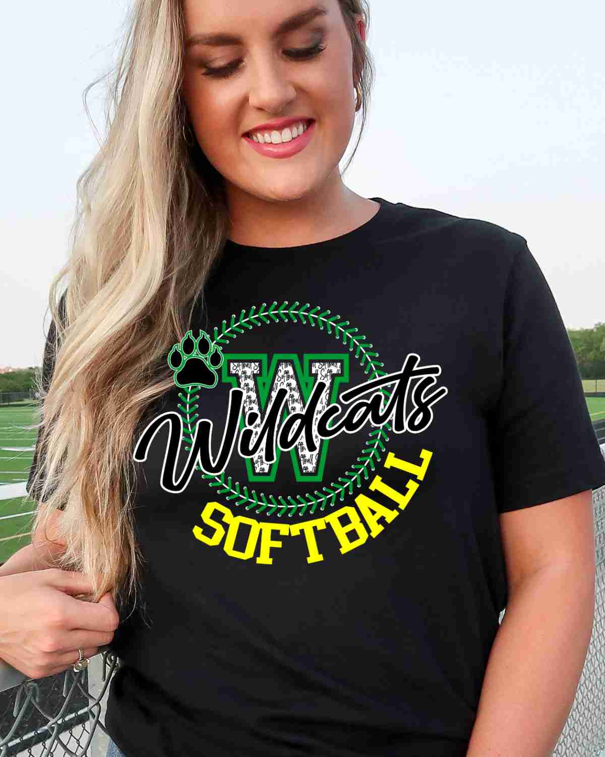 Wildcats Softball Lace Circle DTF Transfer