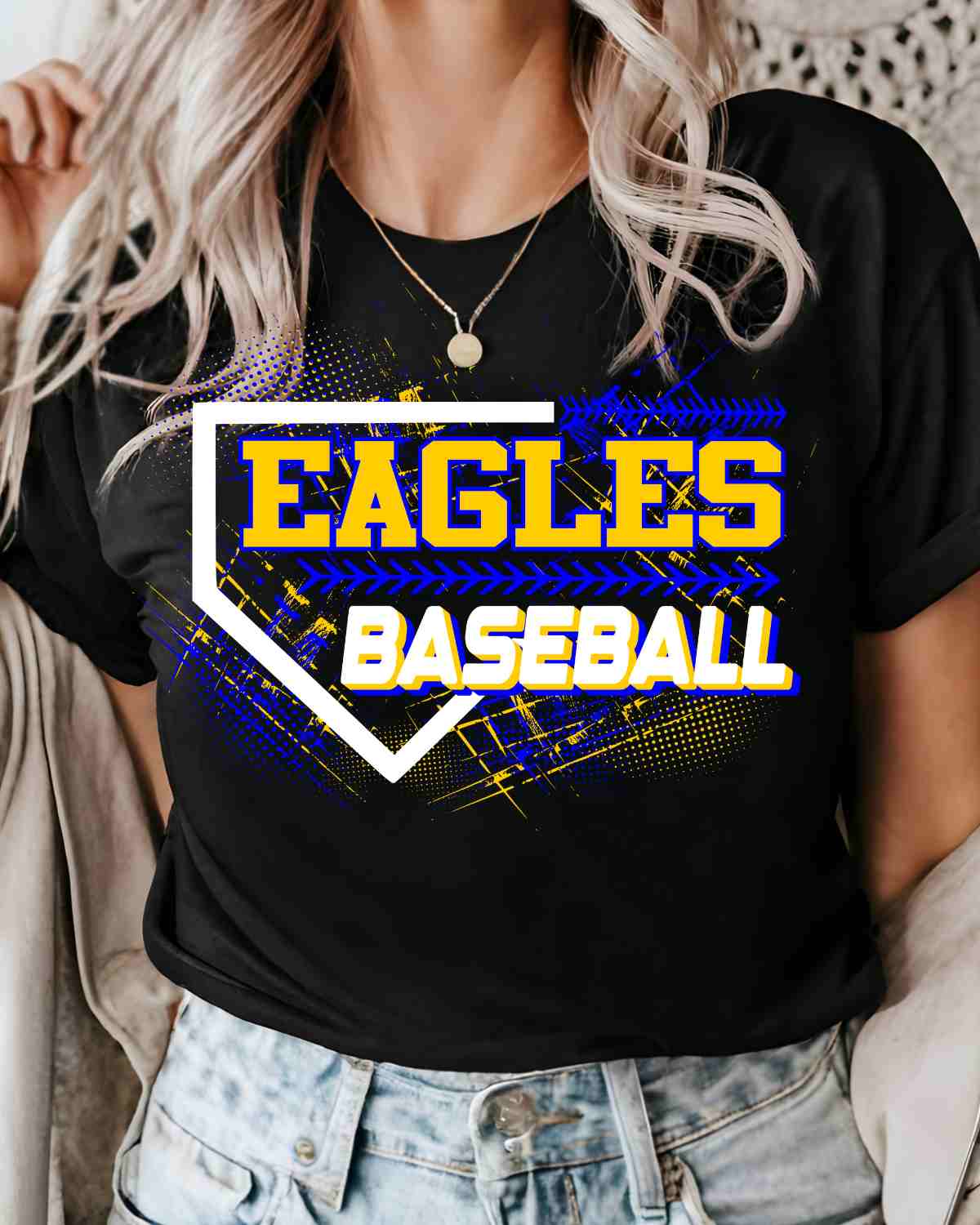 Eagles Baseball Home Plate Splatter DTF Transfer