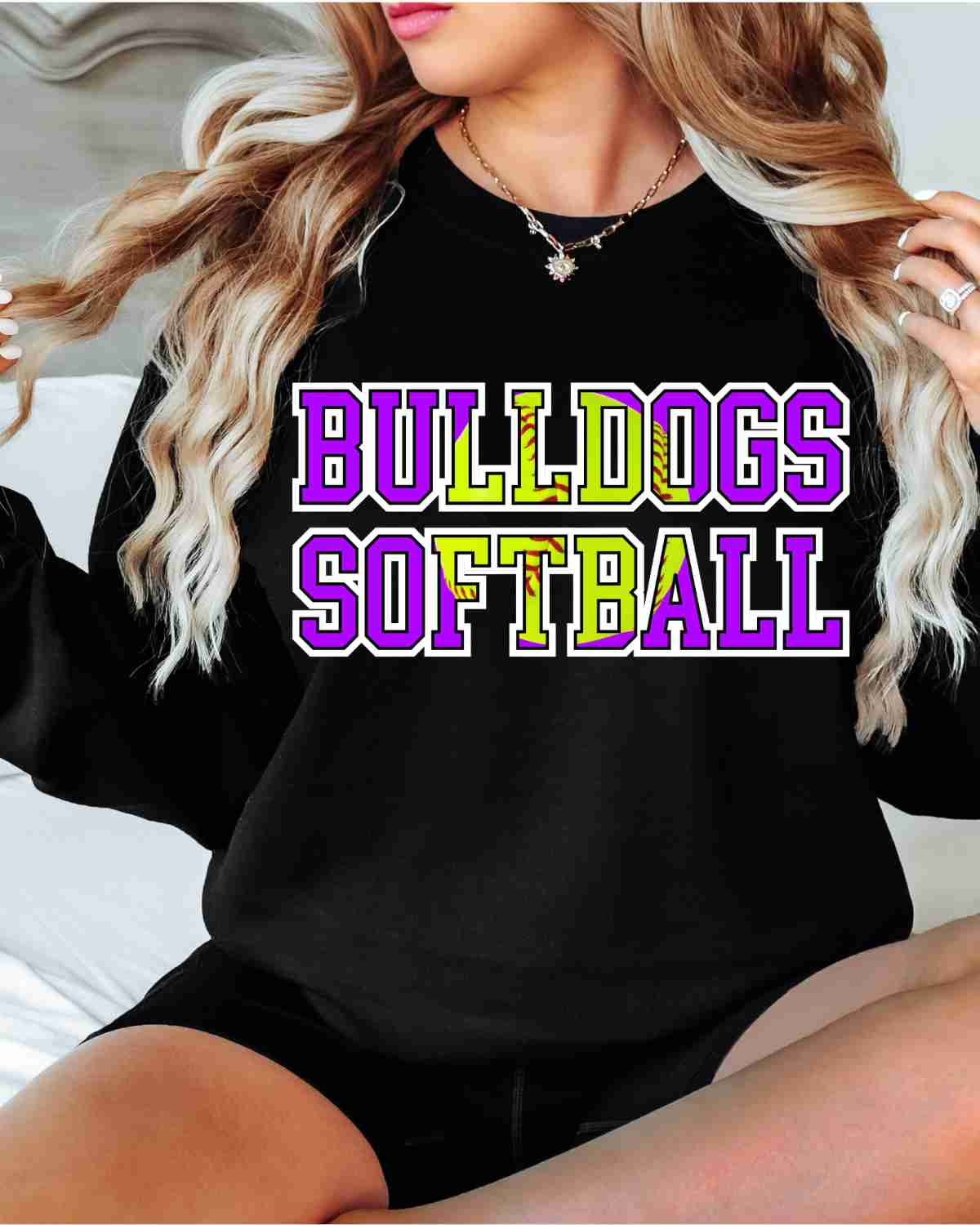 Bulldogs Softball Words DTF Transfer