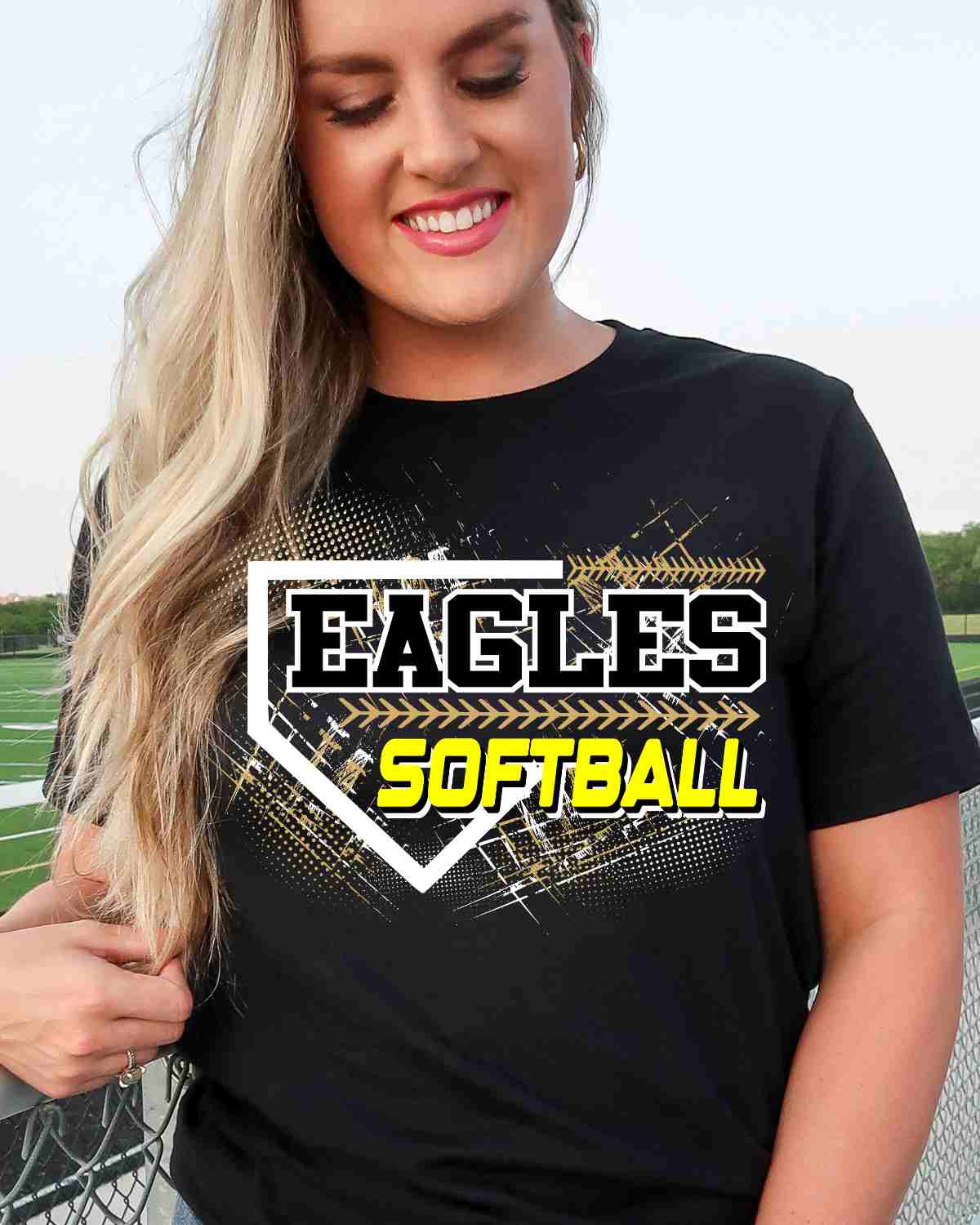 Eagles Softball Home Plate Grunge DTF Transfer