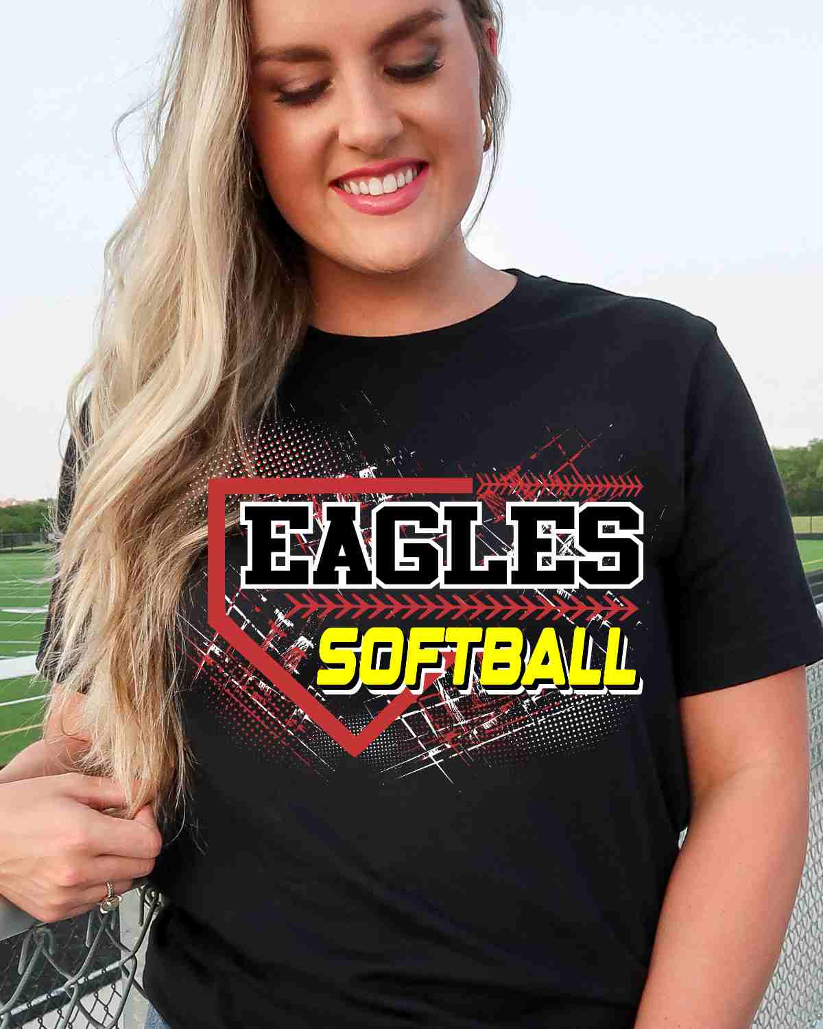 Eagles Softball Home Plate Grunge DTF Transfer
